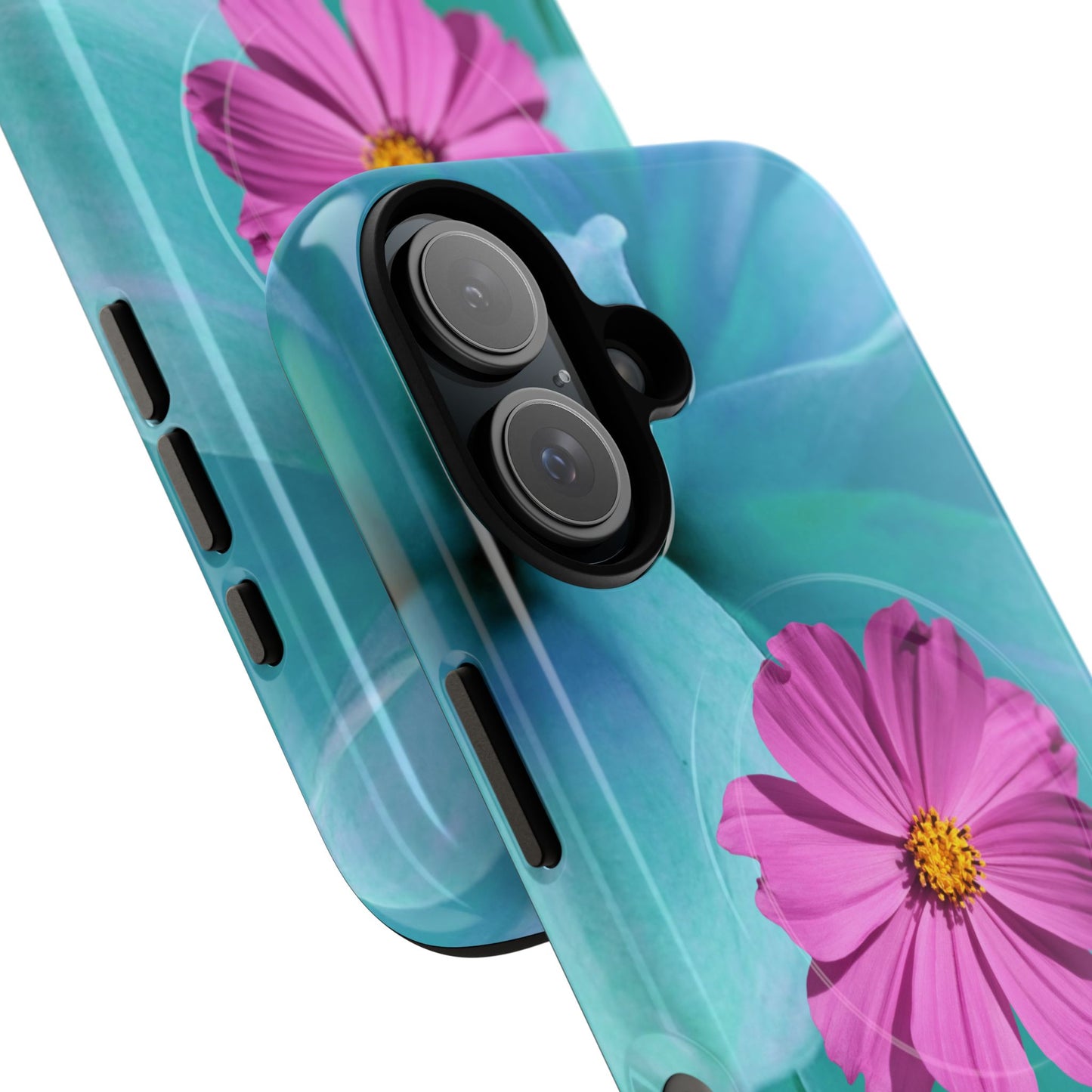 Tough Magnetic Phone Case - Vibrant Pink Flower Design