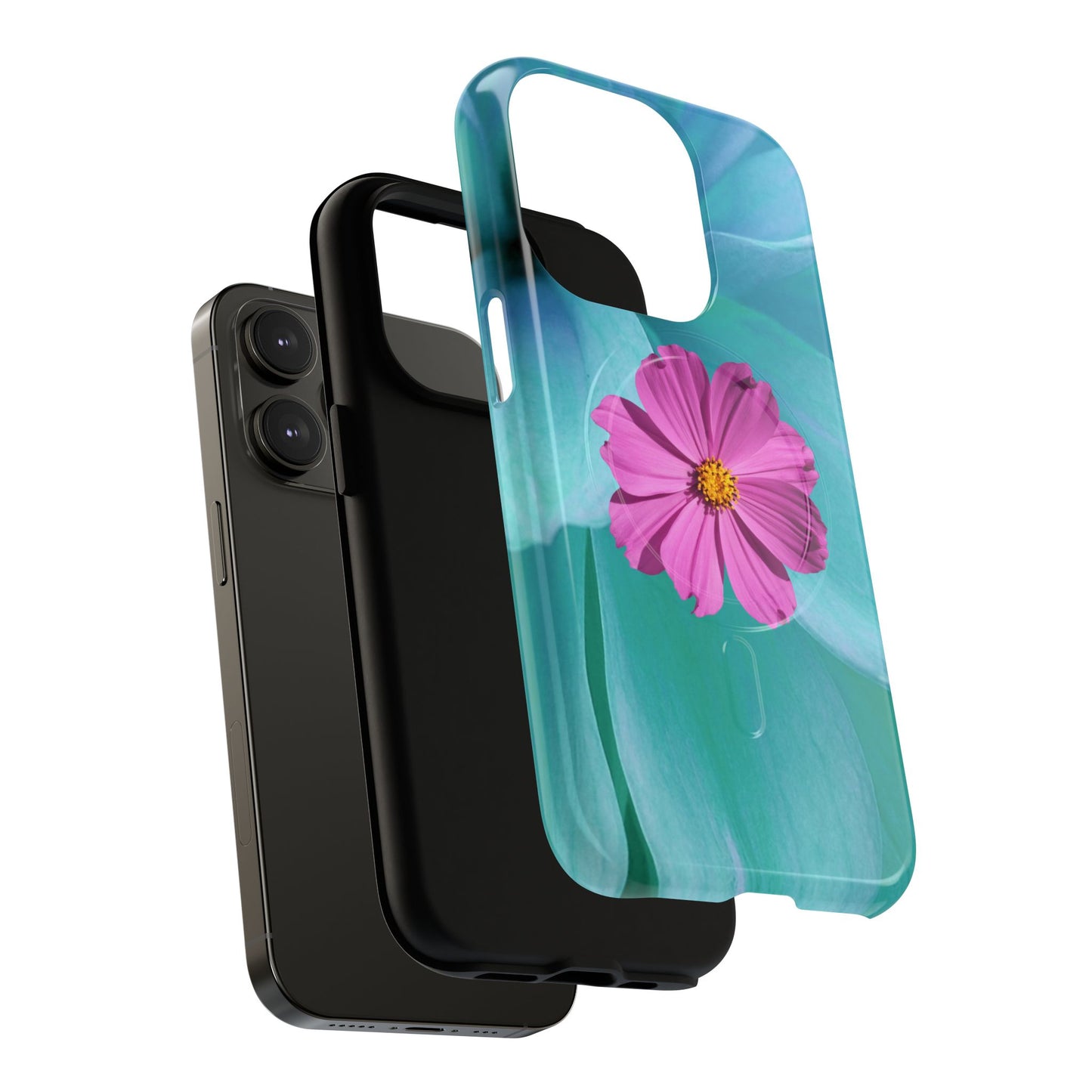 Tough Magnetic Phone Case - Vibrant Pink Flower Design