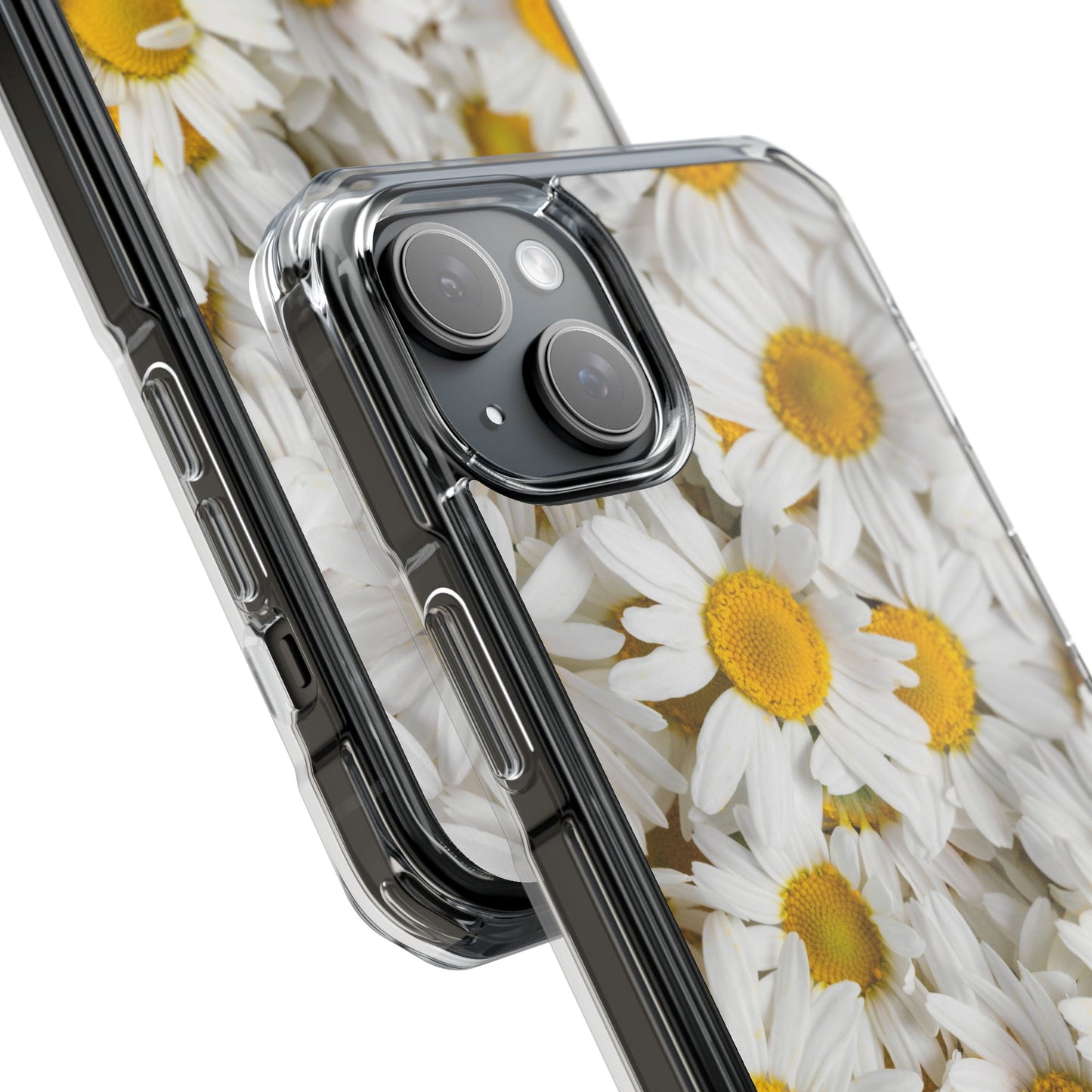 Magnetic Clear Impact Case- Daisy design