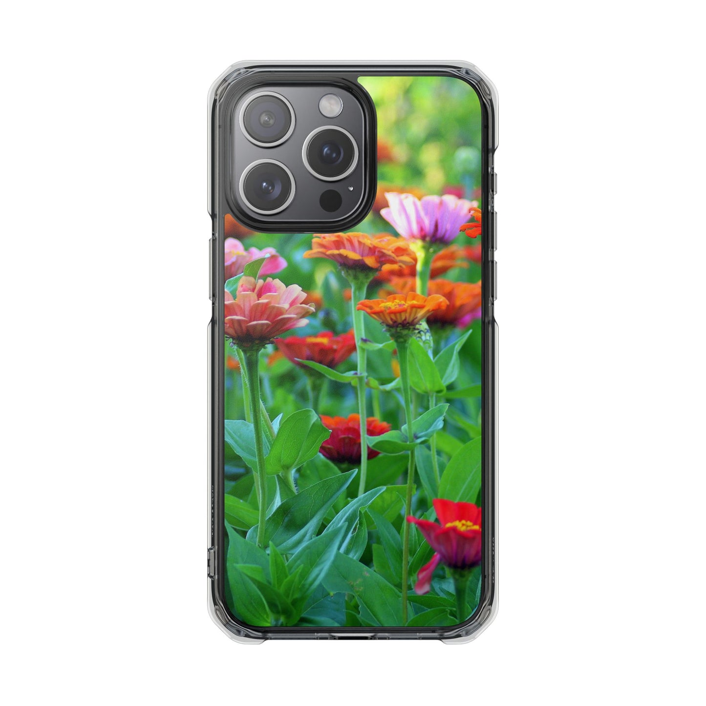 Magnetic Clear Impact Case - Vibrant Flowers and Summer Grass