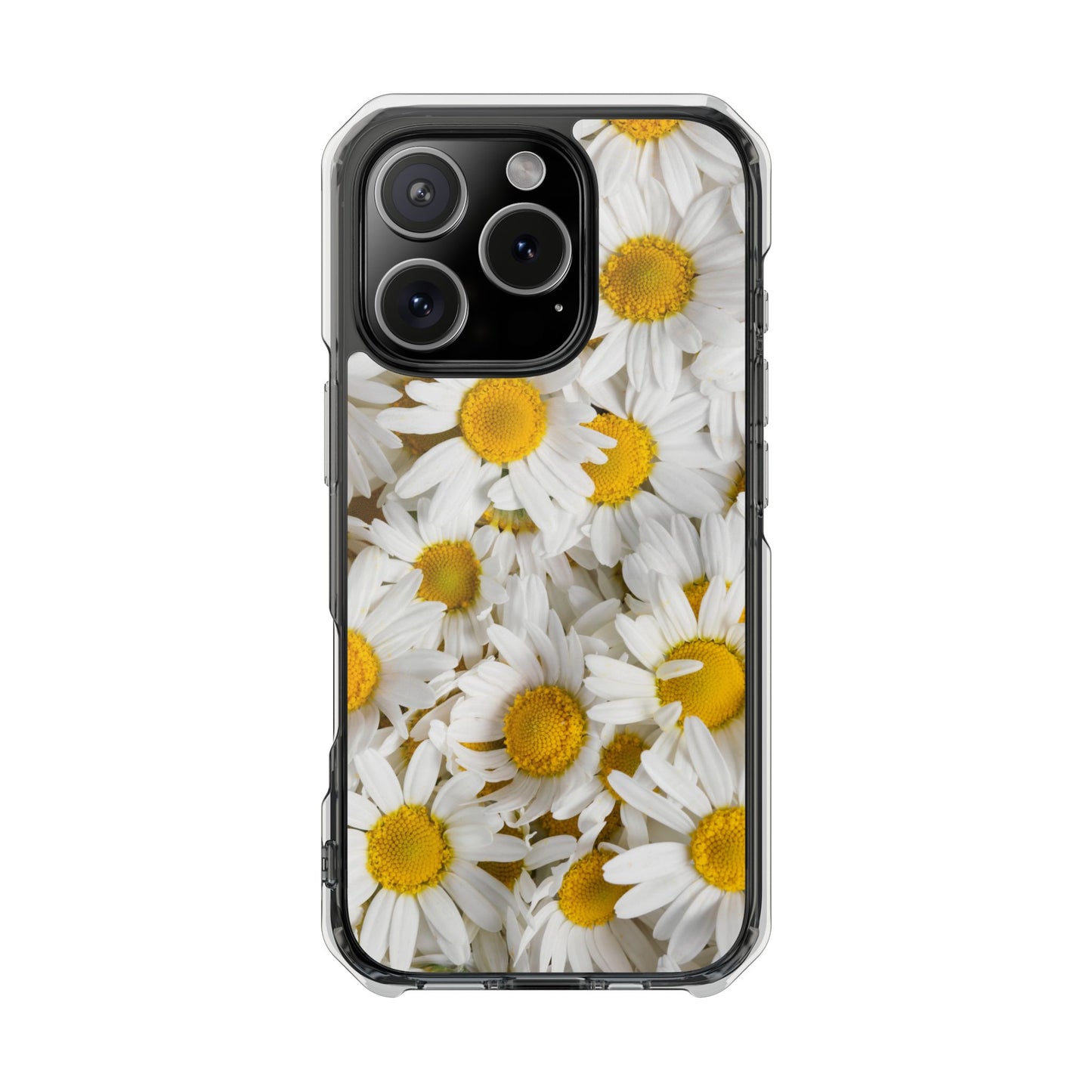 Magnetic Clear Impact Case- Daisy design