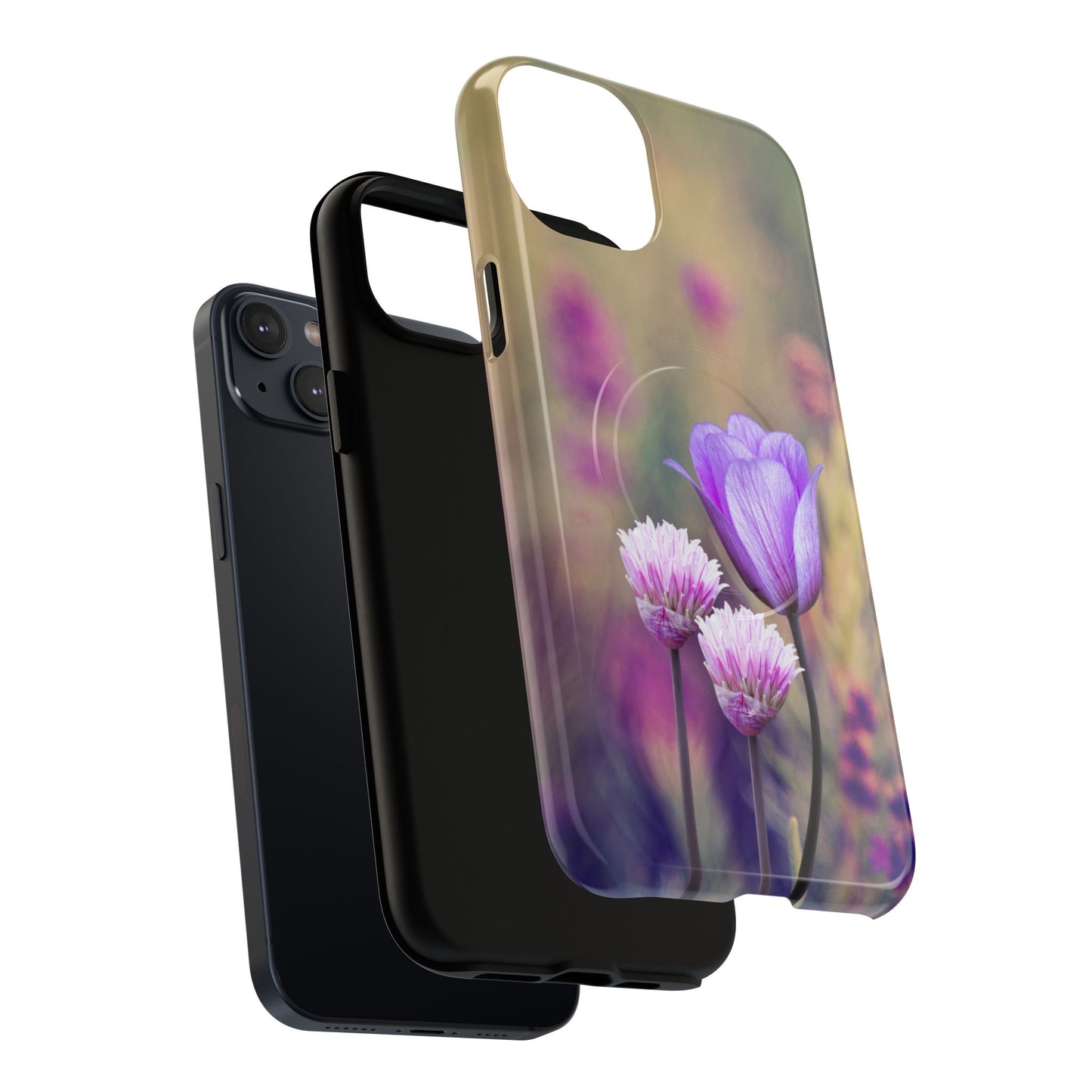 Tough Magnetic Phone Case - Elegant Flower Design for Protection