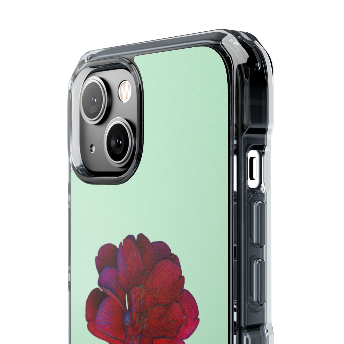 Magnetic Clear Impact Case - Red Beautiful Flower Design