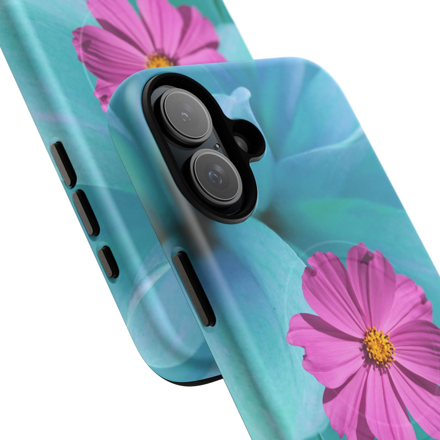 Tough Magnetic Phone Case - Vibrant Pink Flower Design