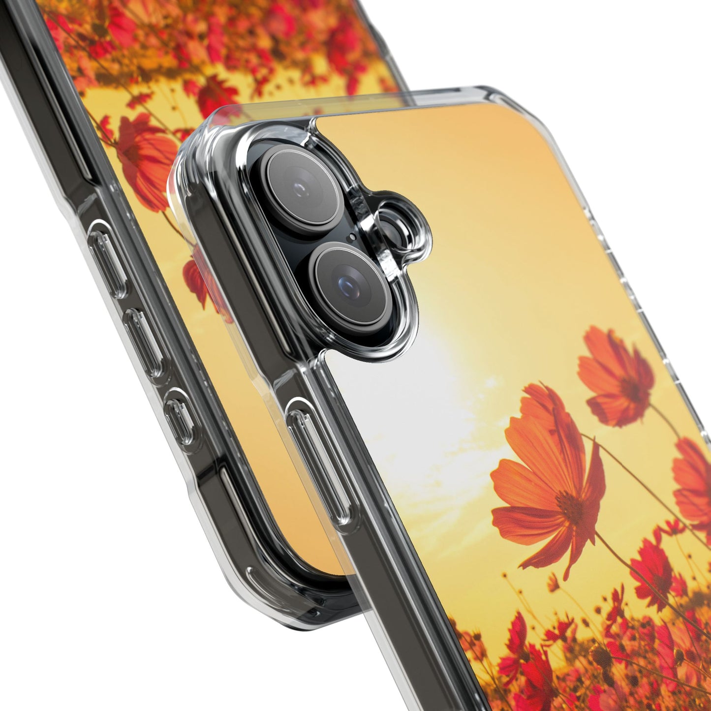 Magnetic Clear Impact Case - Summer Sunset Flowers