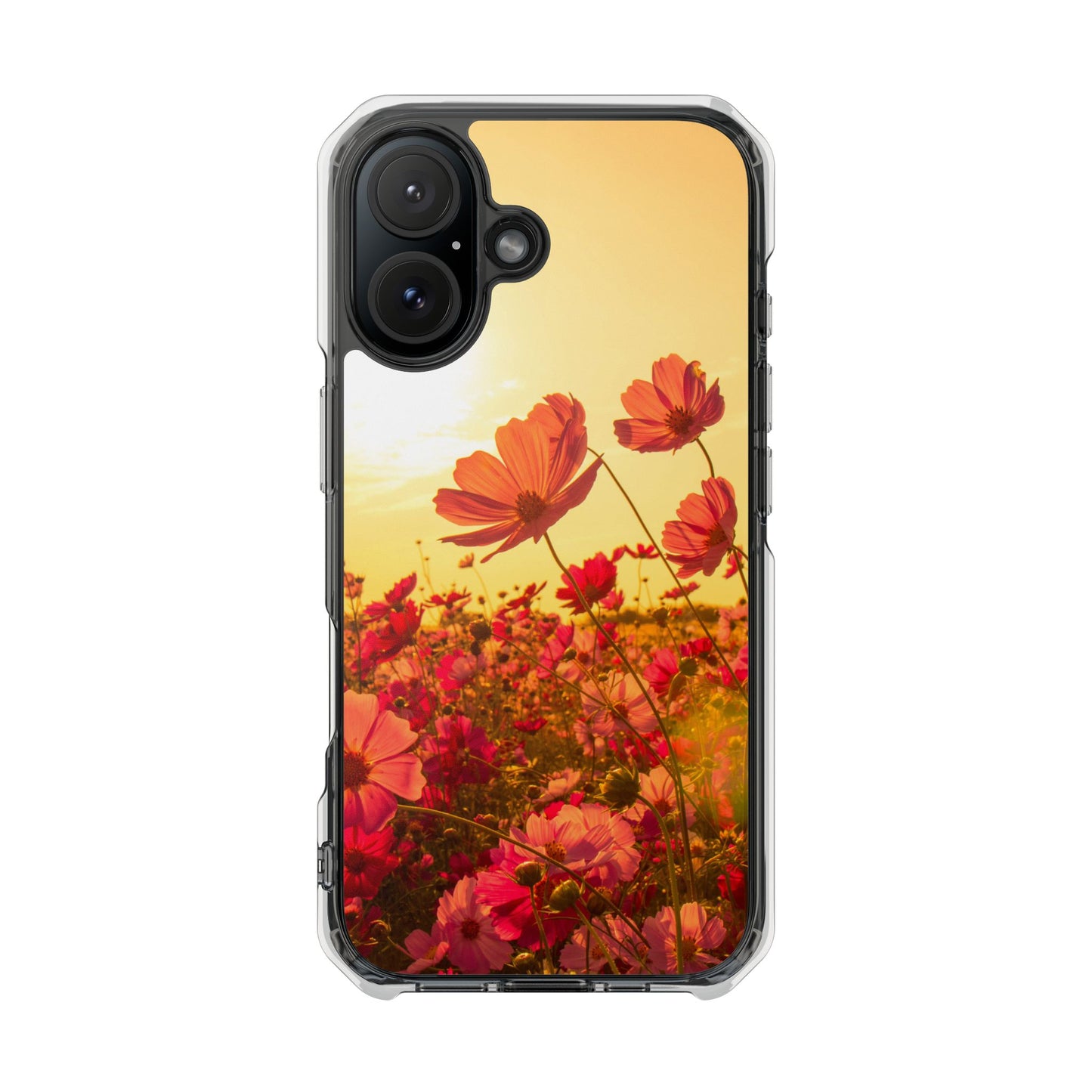 Magnetic Clear Impact Case - Summer Sunset Flowers