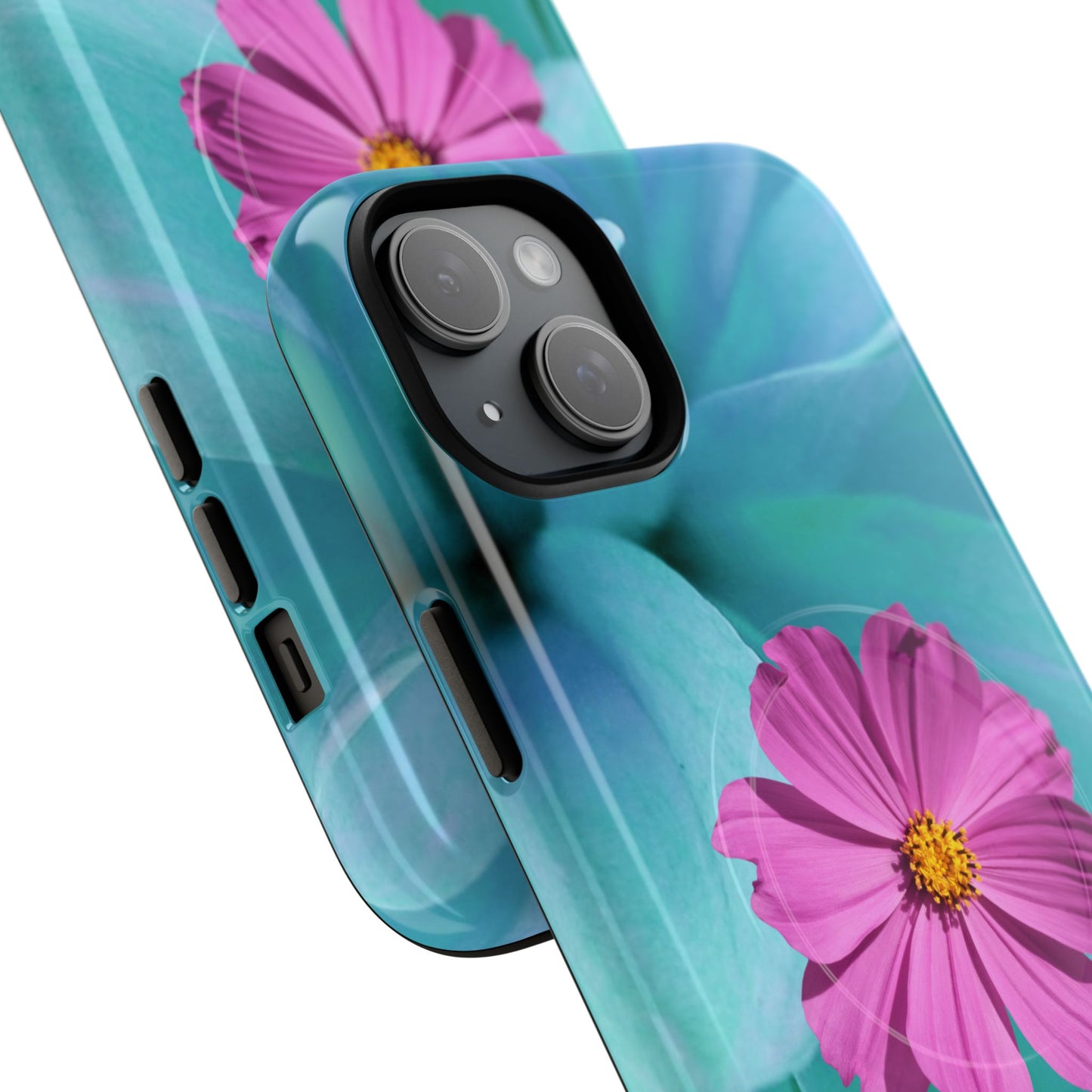 Tough Magnetic Phone Case - Vibrant Pink Flower Design