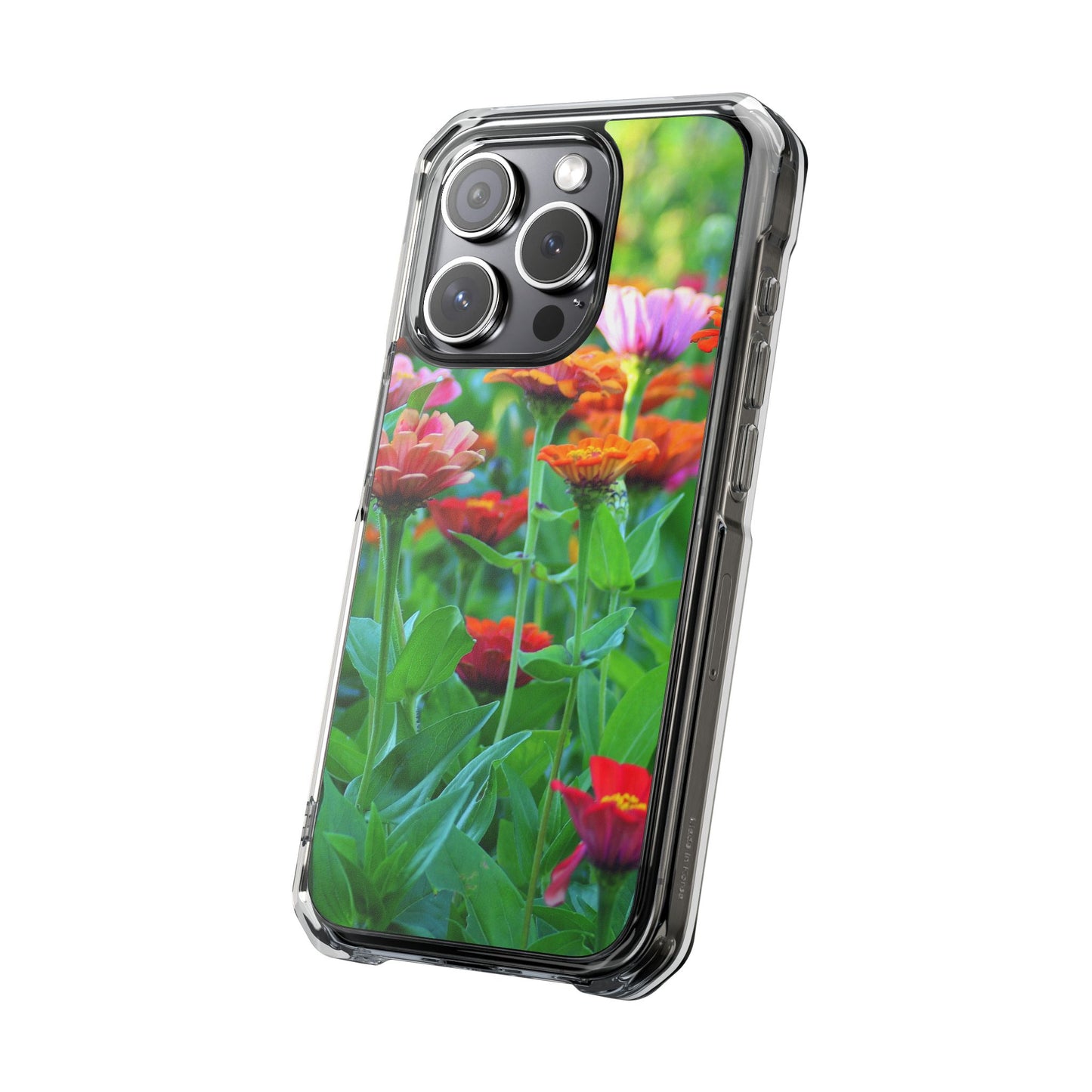 Magnetic Clear Impact Case - Vibrant Flowers and Summer Grass