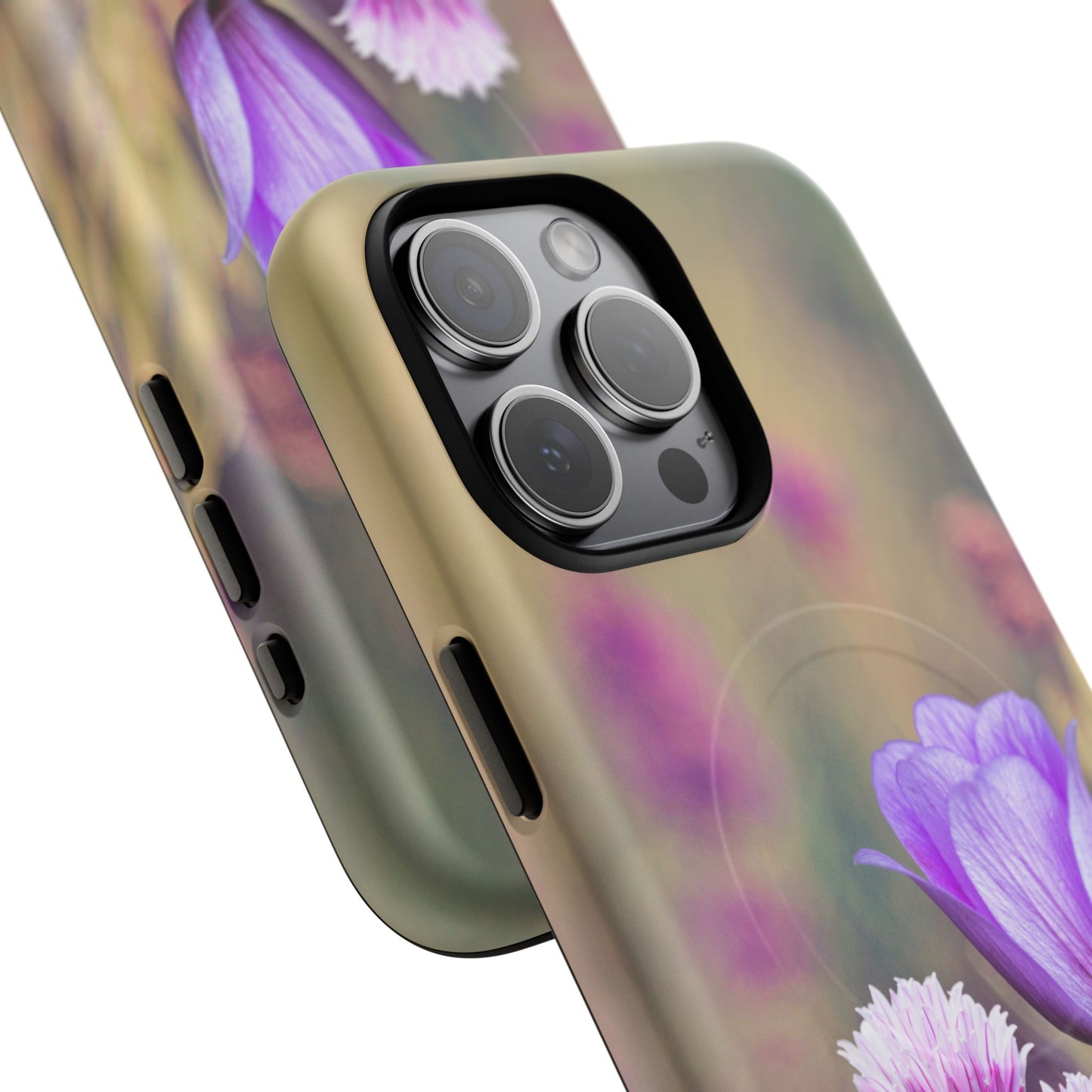 Tough Magnetic Phone Case - Elegant Flower Design for Protection