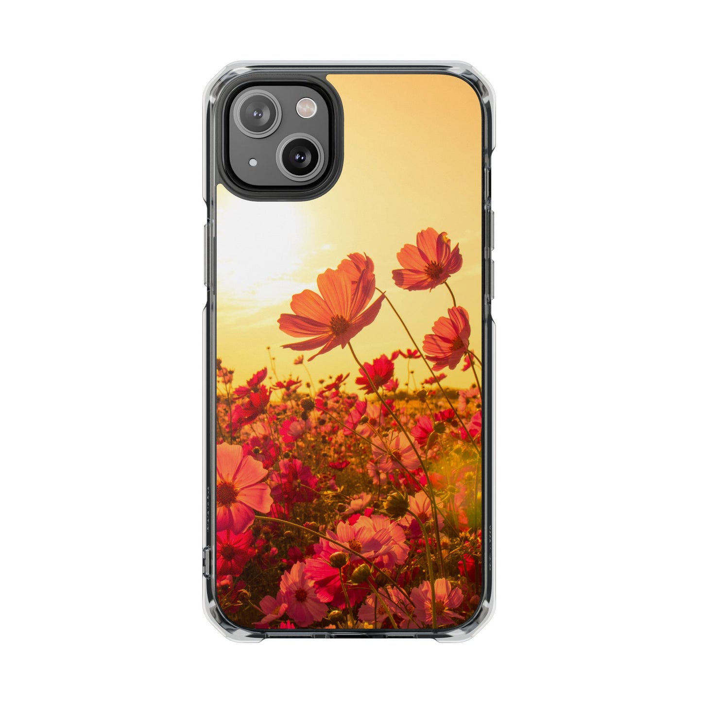 Magnetic Clear Impact Case - Summer Sunset Flowers