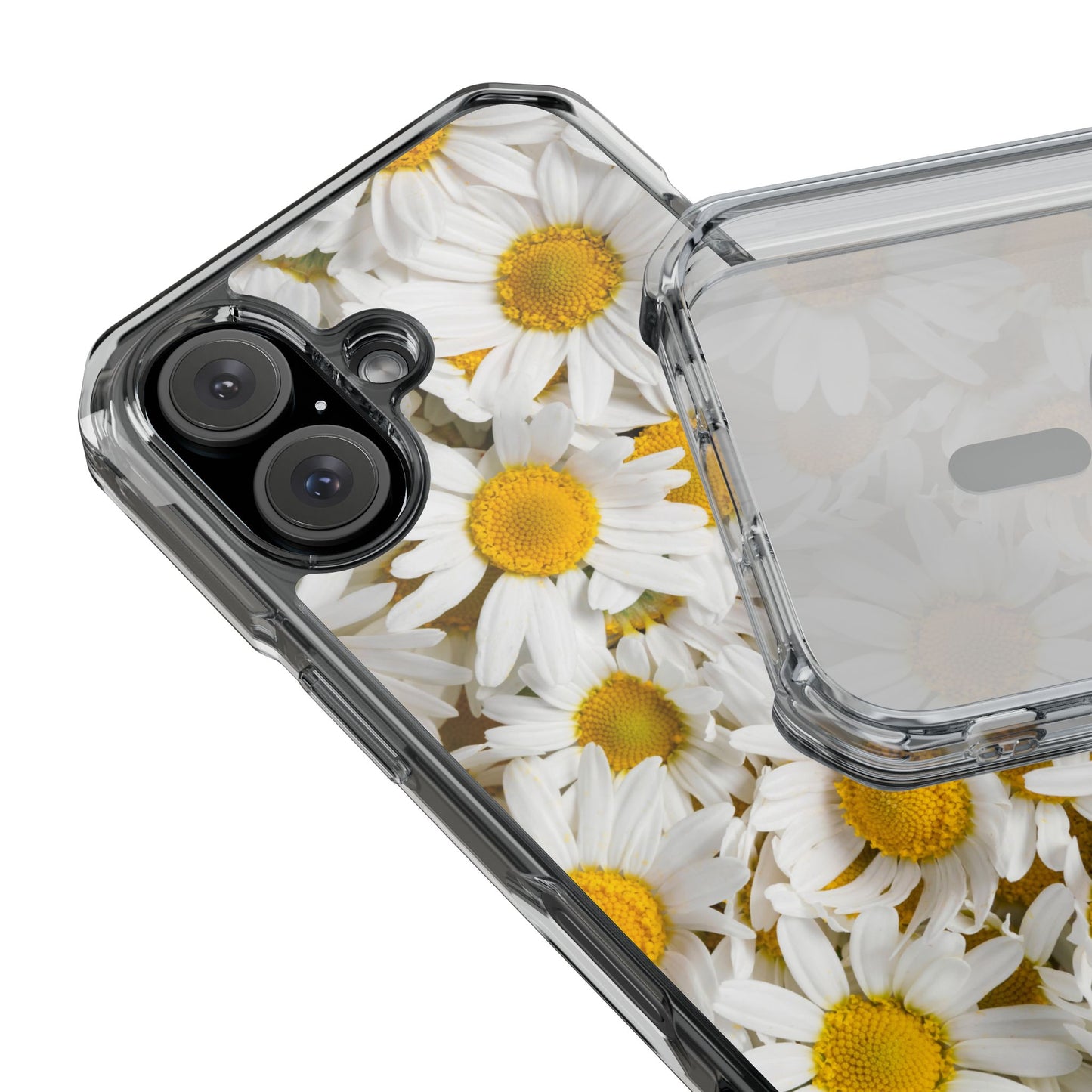 Magnetic Clear Impact Case- Daisy design