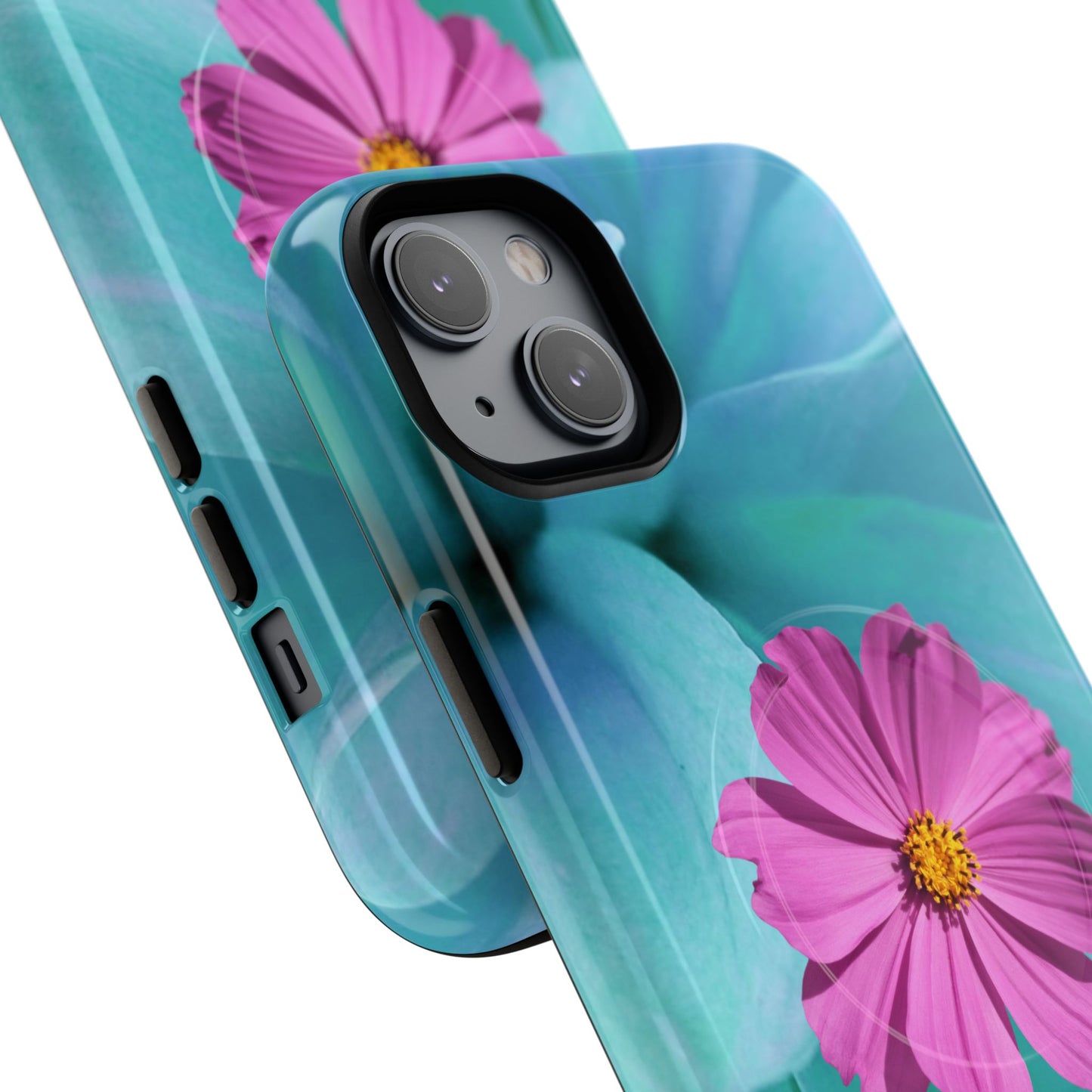 Tough Magnetic Phone Case - Vibrant Pink Flower Design