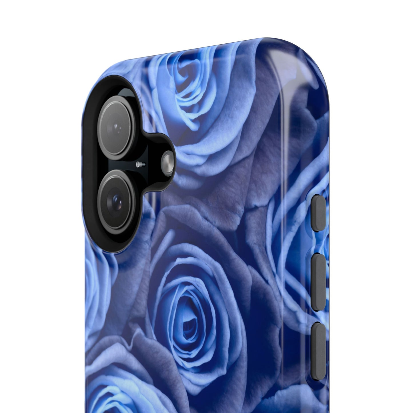 Impact-Resistant Phone Case - Blue Roses & Yellow Flower Design