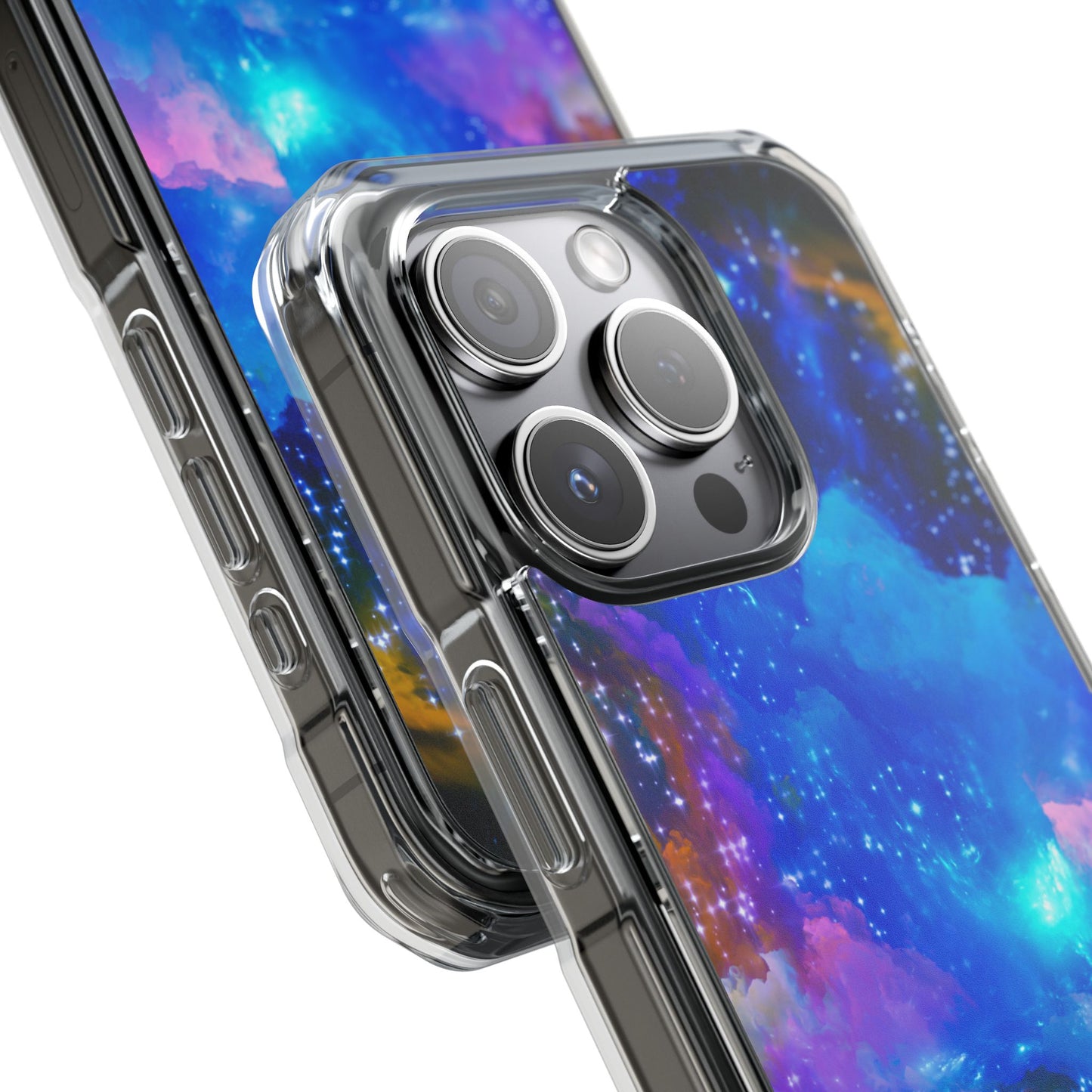 Magnetic Clear Impact Case- Galaxy Themed