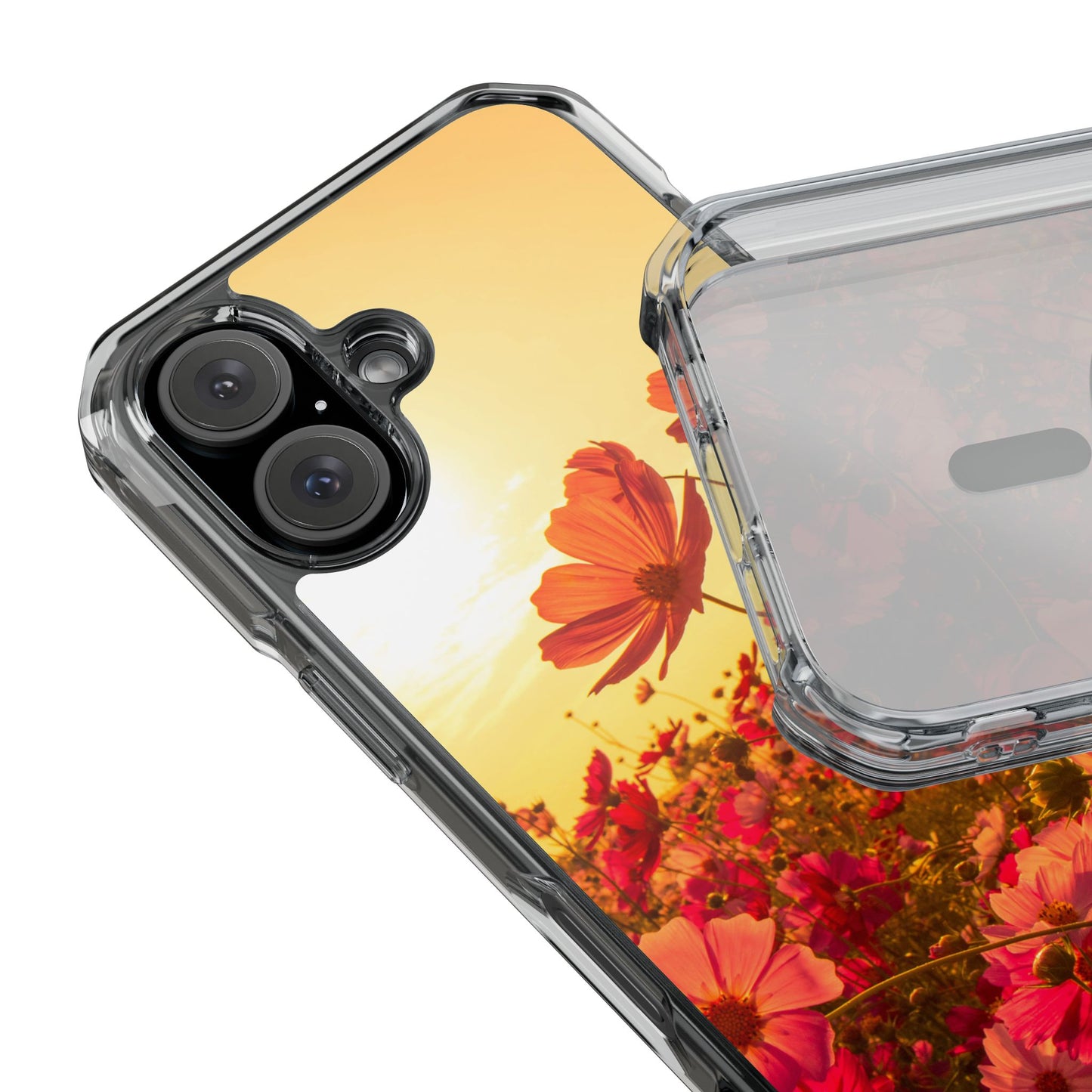 Magnetic Clear Impact Case - Summer Sunset Flowers