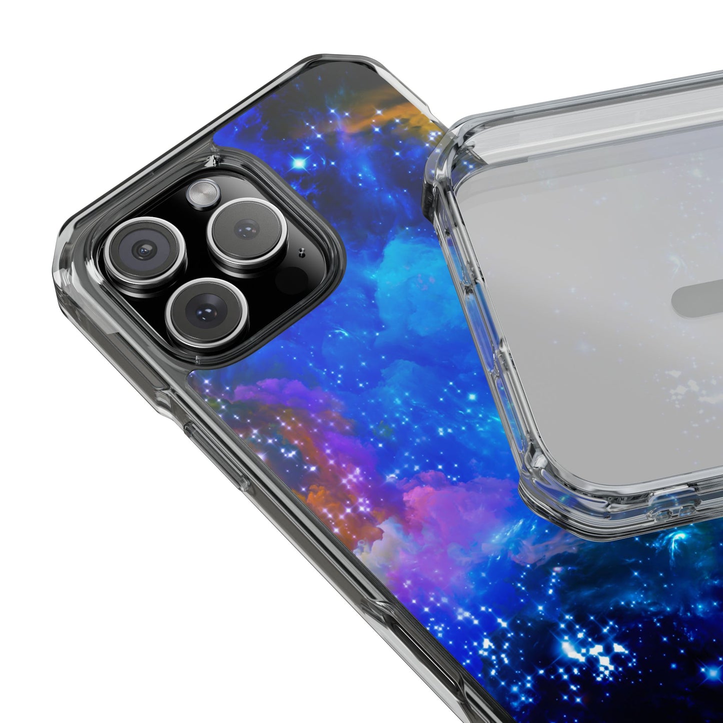 Magnetic Clear Impact Case- Galaxy Themed