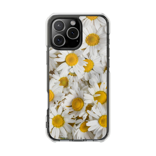 Magnetic Clear Impact Case- Daisy design