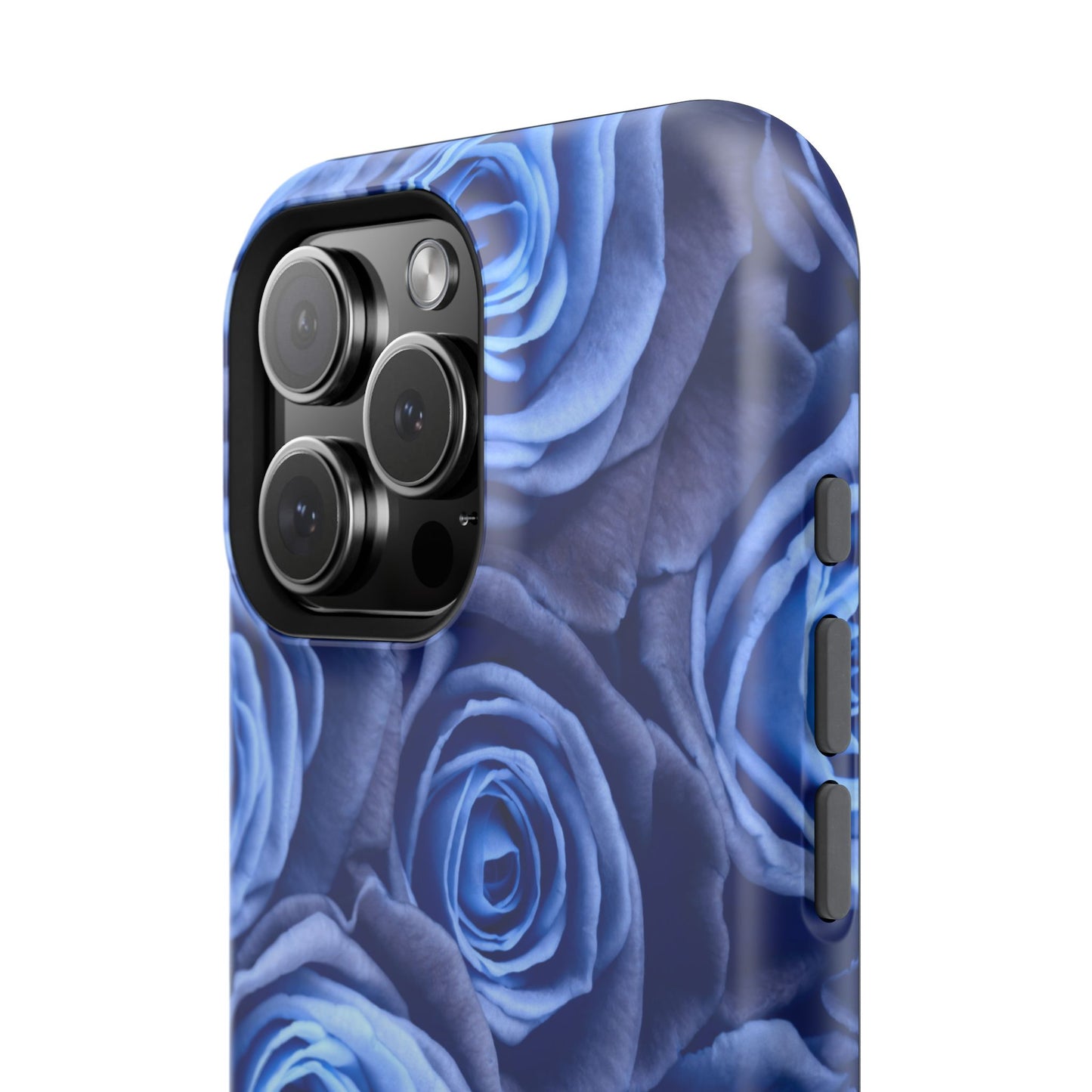 Impact-Resistant Phone Case - Blue Roses & Yellow Flower Design