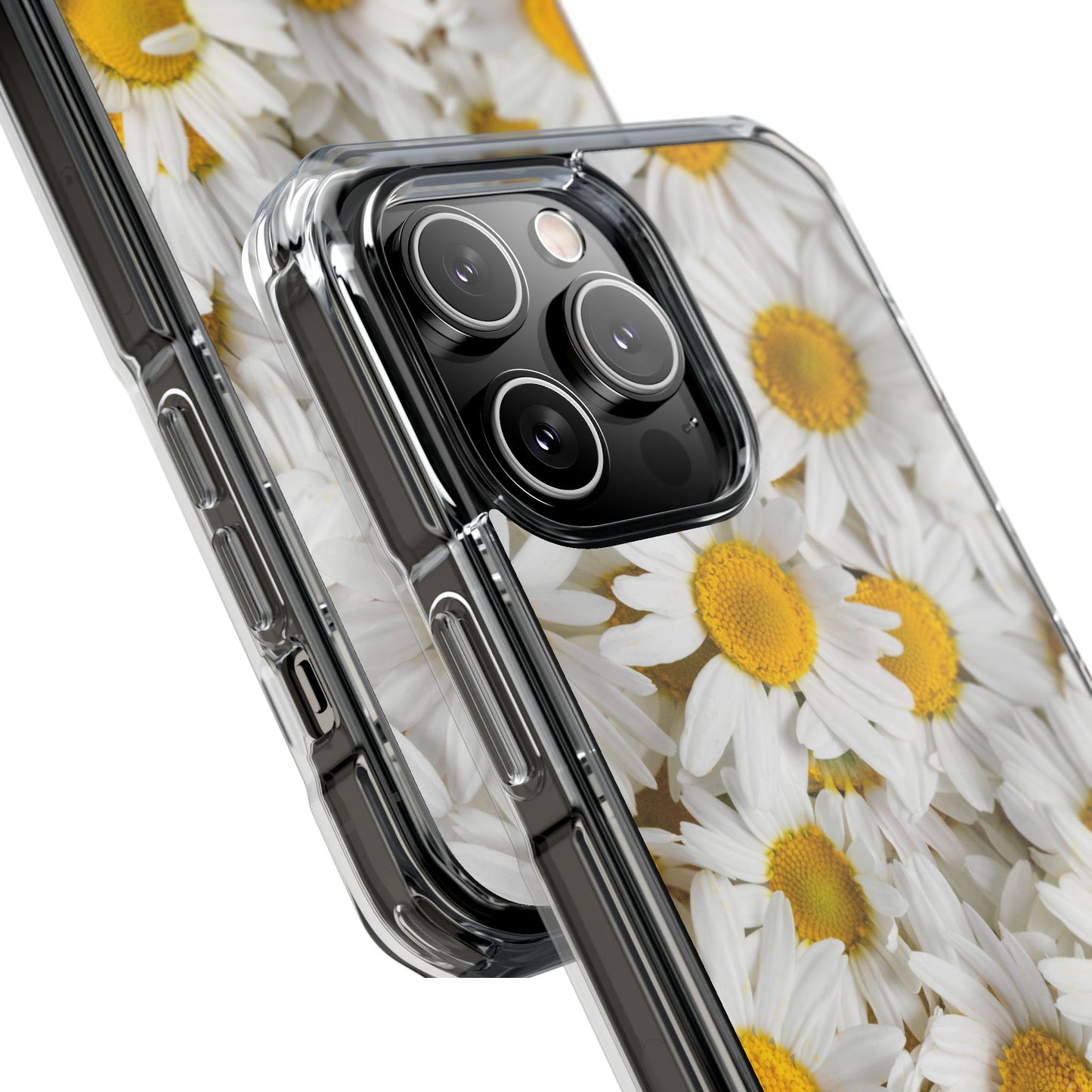 Magnetic Clear Impact Case- Daisy design