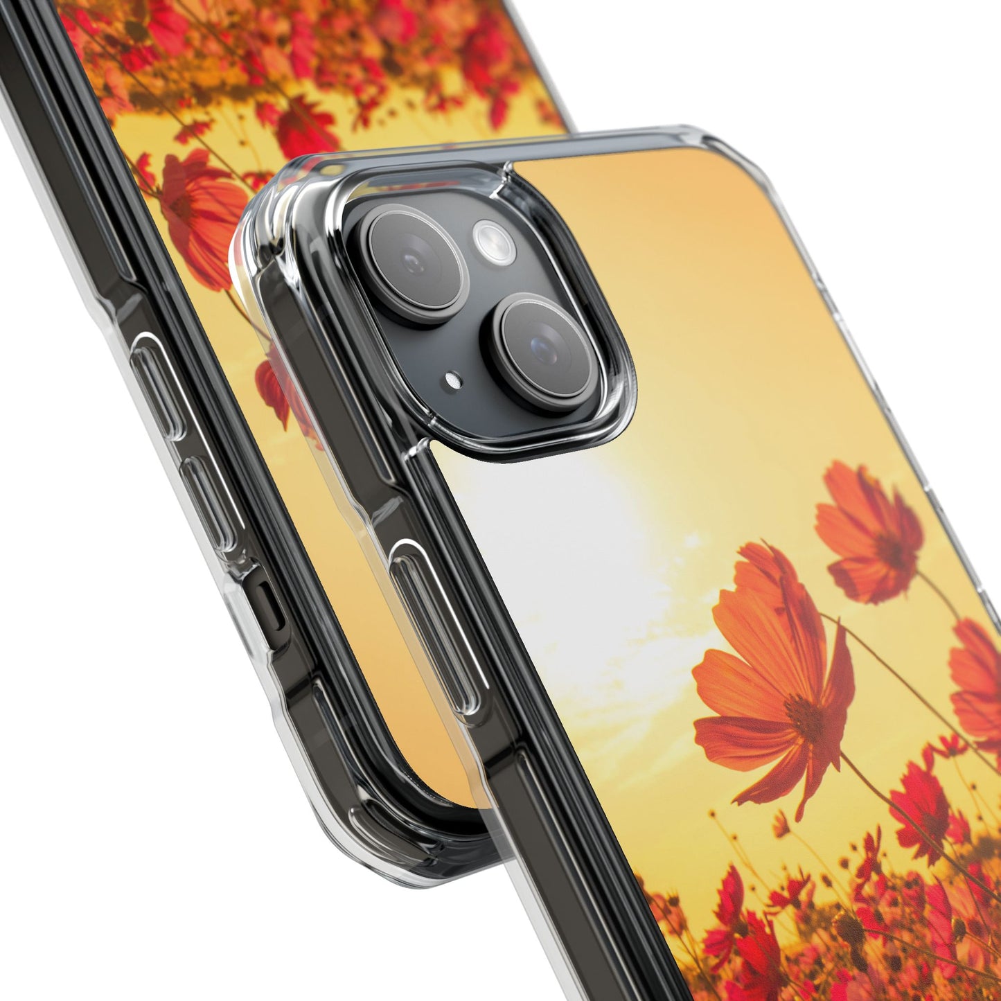 Magnetic Clear Impact Case - Summer Sunset Flowers