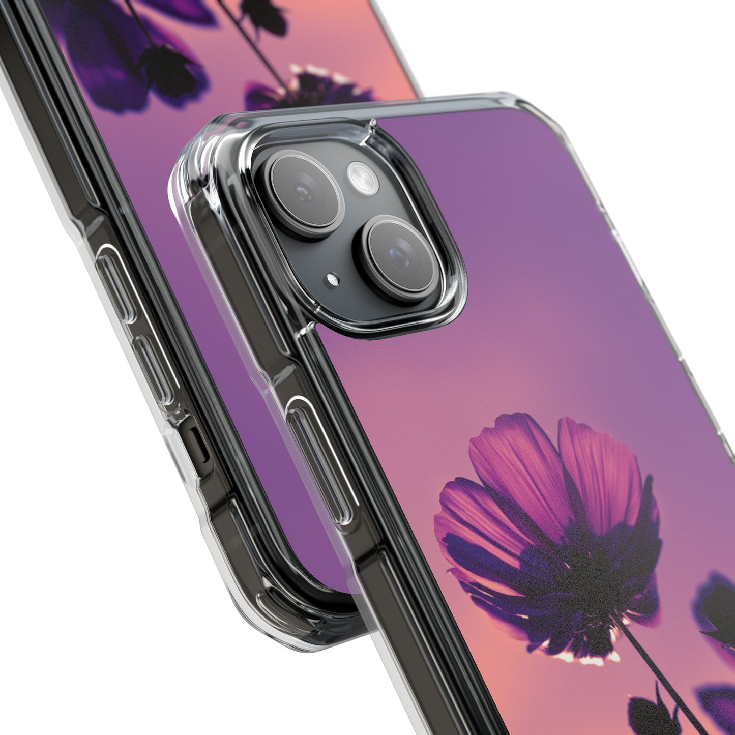 Magnet Clear Impact Case - Flower on a Summer Sky Design