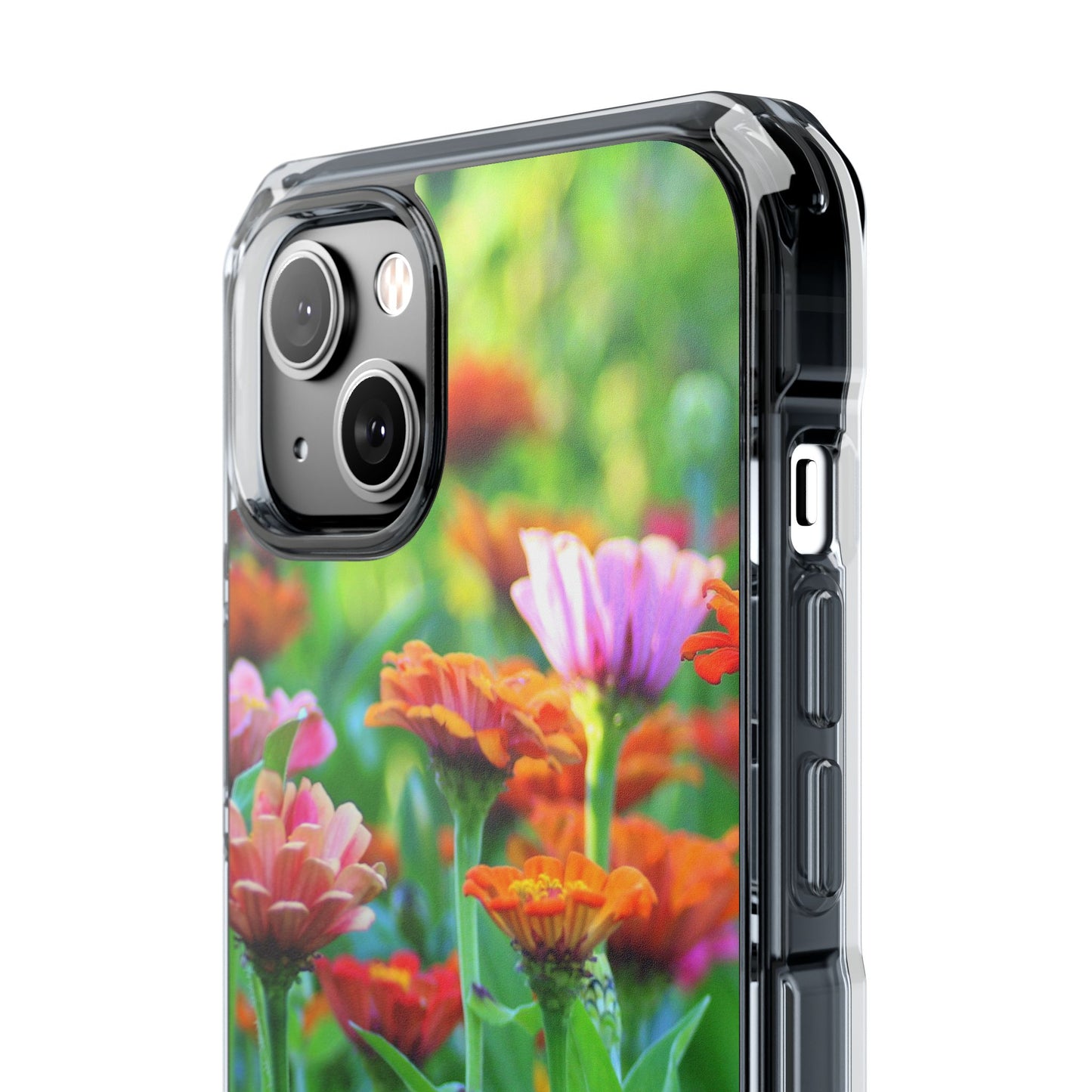 Magnetic Clear Impact Case - Vibrant Flowers and Summer Grass