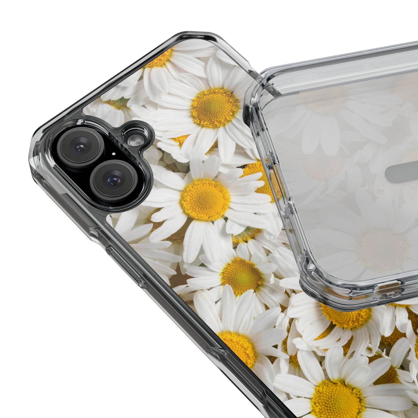 Magnetic Clear Impact Case- Daisy design