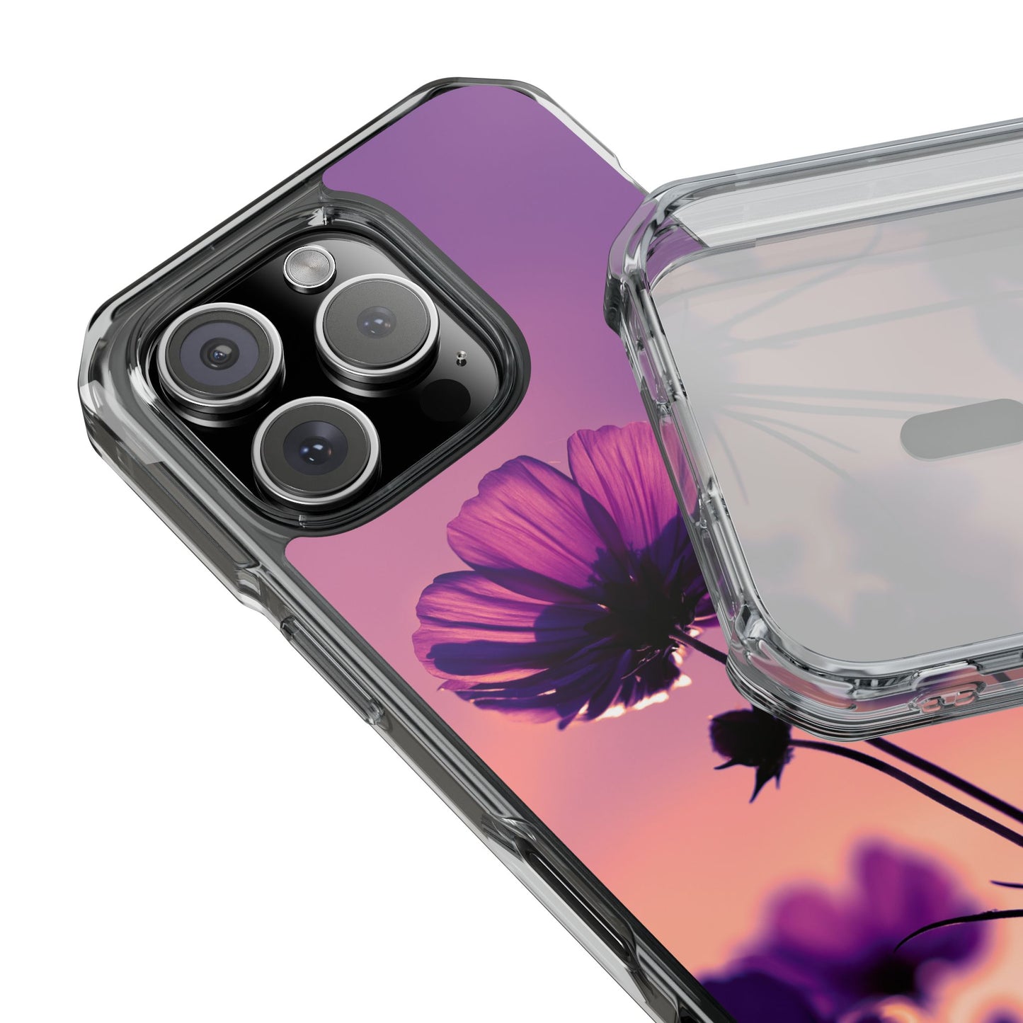 Magnet Clear Impact Case - Flower on a Summer Sky Design