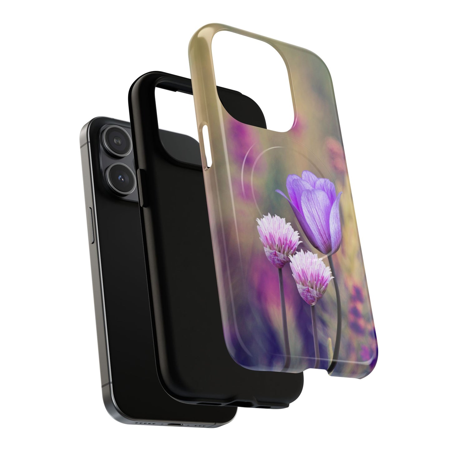 Tough Magnetic Phone Case - Elegant Flower Design for Protection