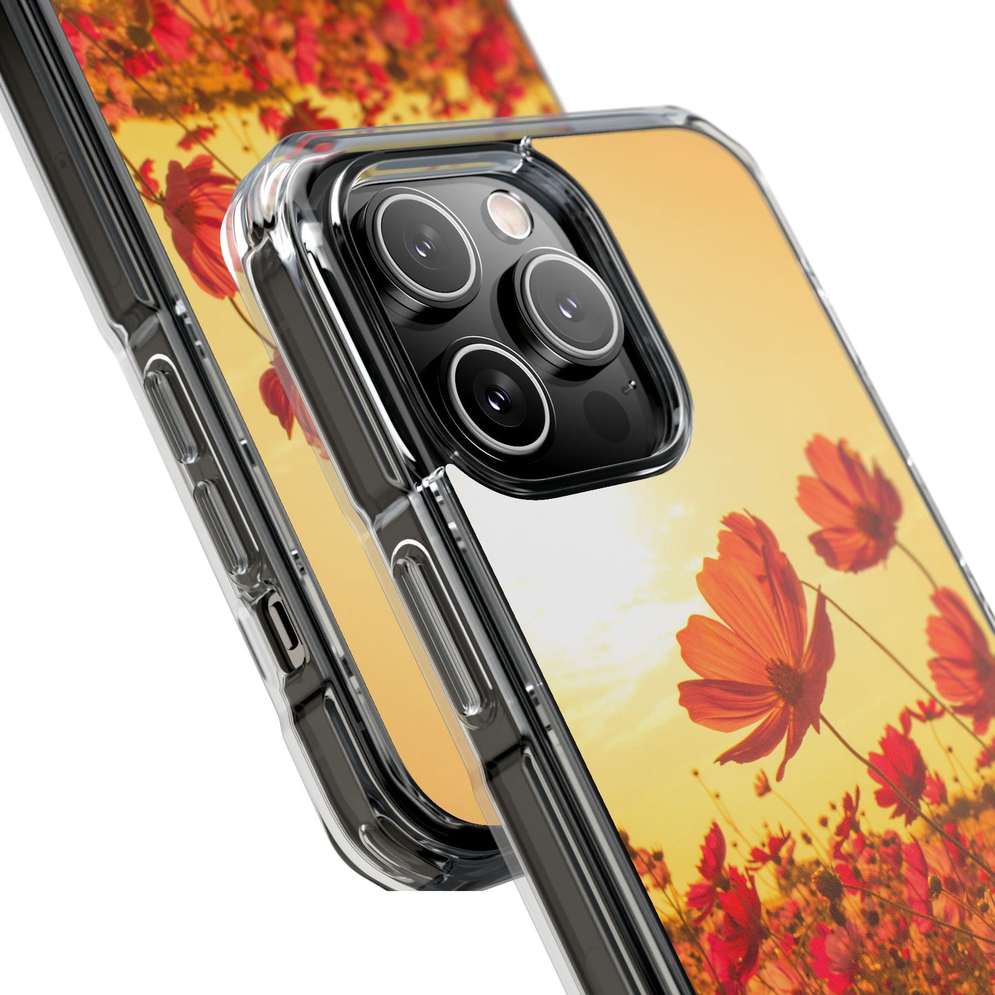 Magnetic Clear Impact Case - Summer Sunset Flowers