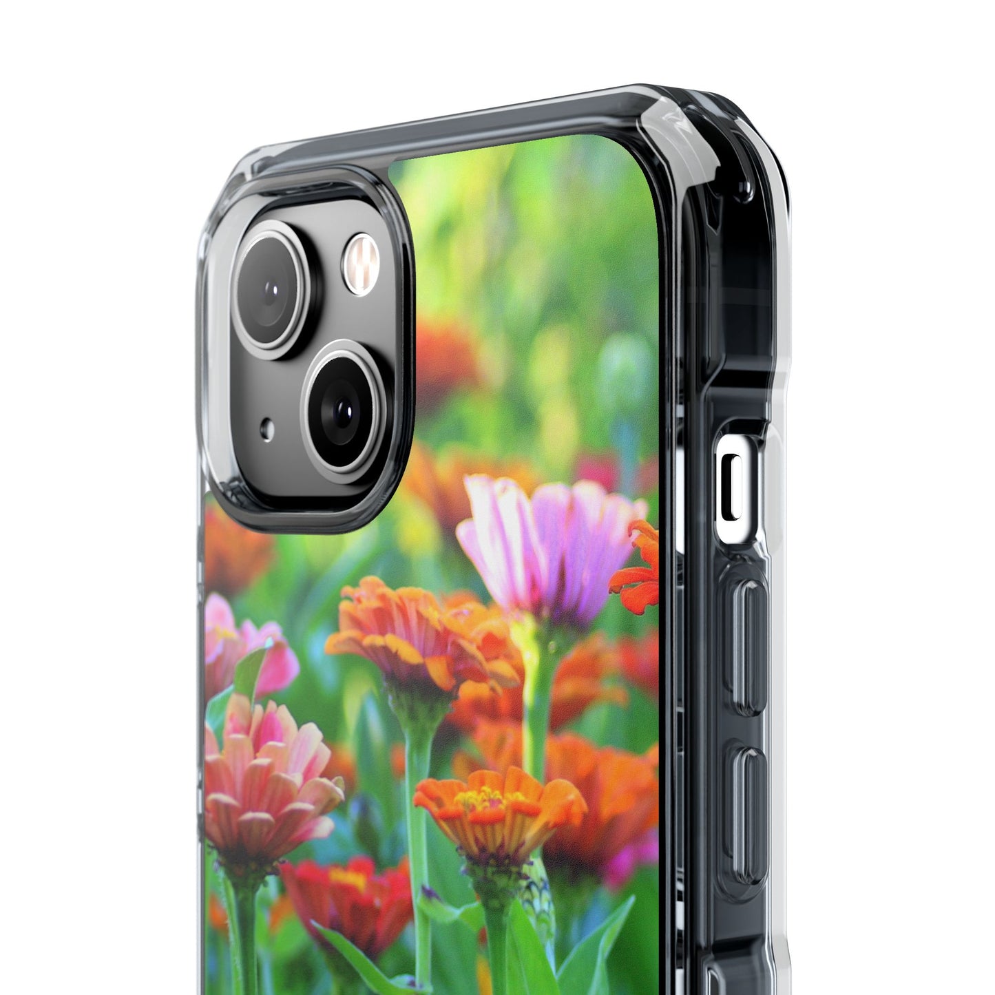 Magnetic Clear Impact Case - Vibrant Flowers and Summer Grass