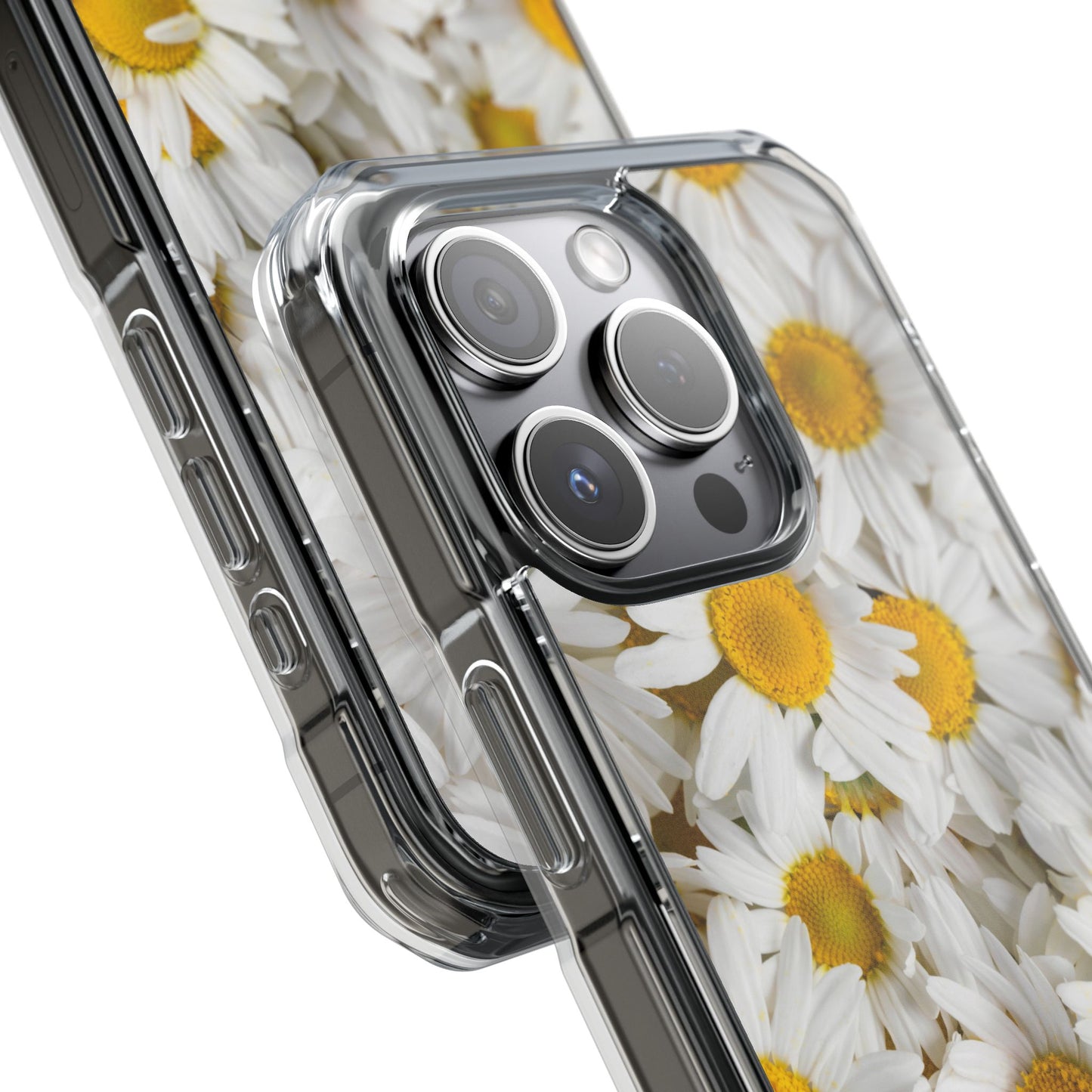 Magnetic Clear Impact Case- Daisy design