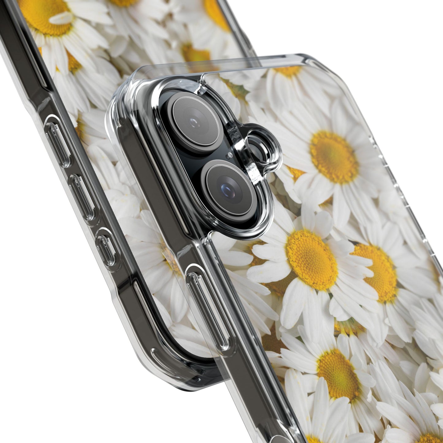 Magnetic Clear Impact Case- Daisy design