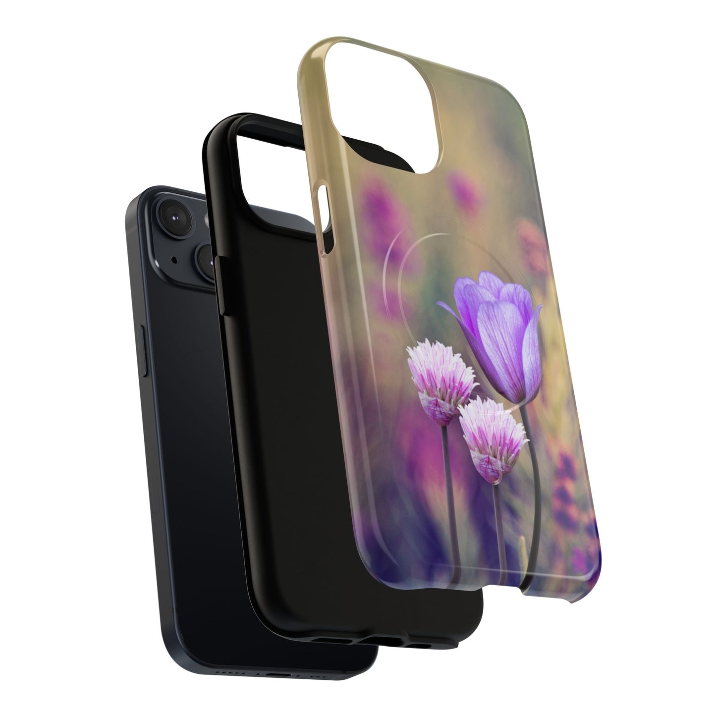 Tough Magnetic Phone Case - Elegant Flower Design for Protection