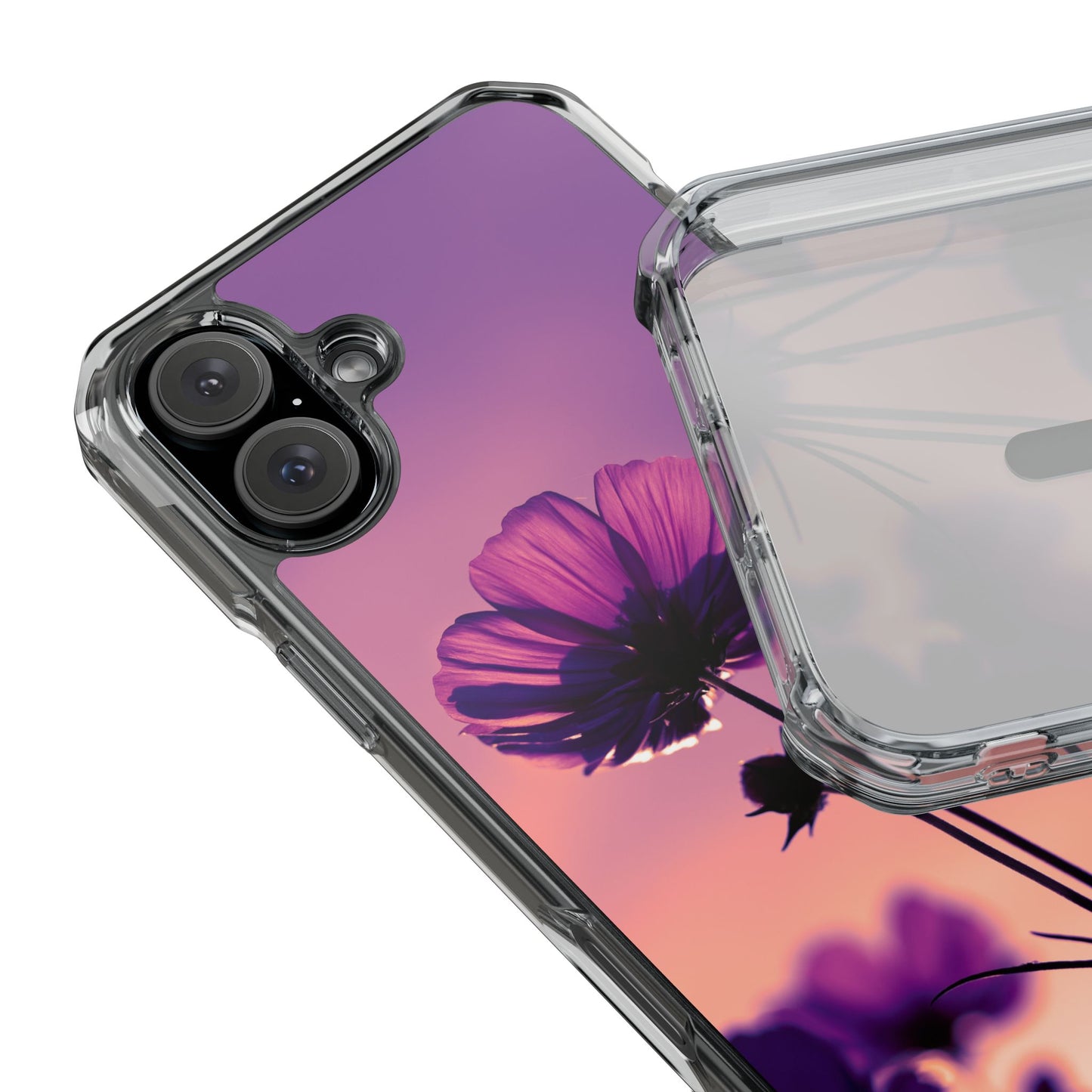 Magnet Clear Impact Case - Flower on a Summer Sky Design