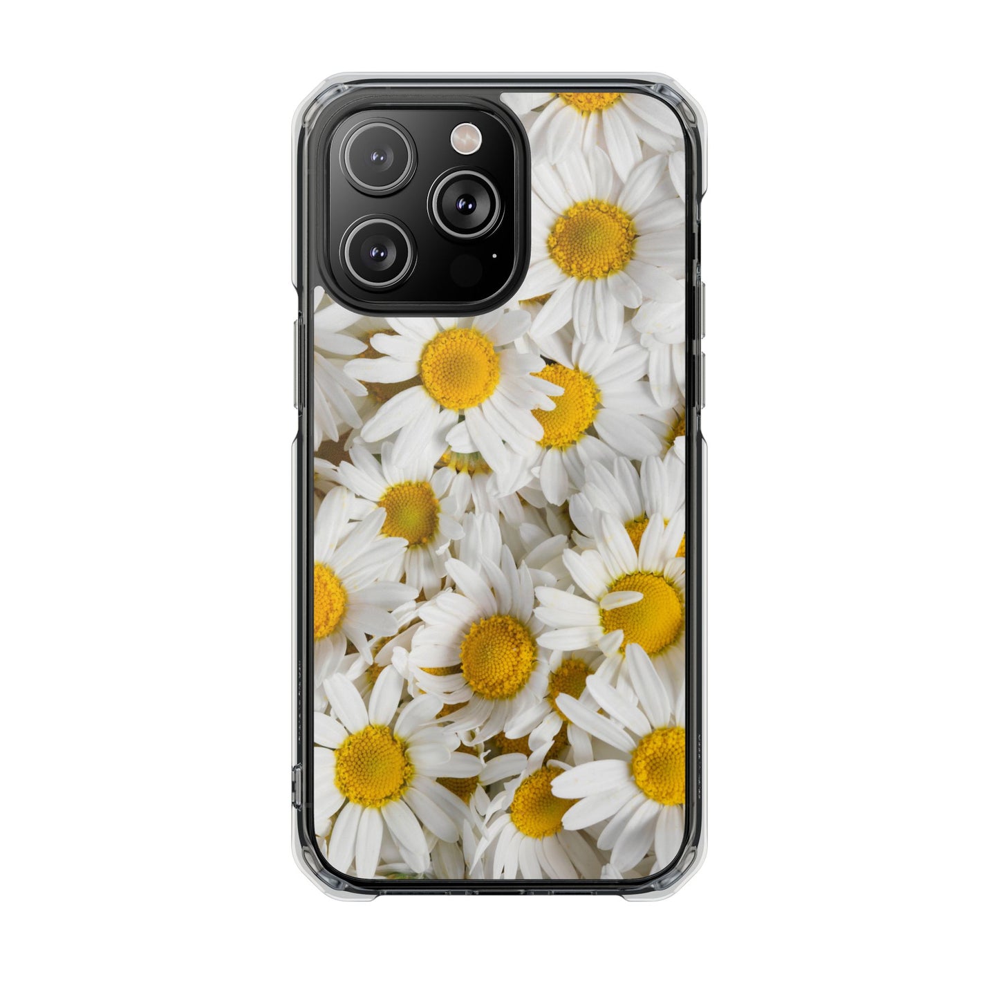 Magnetic Clear Impact Case- Daisy design