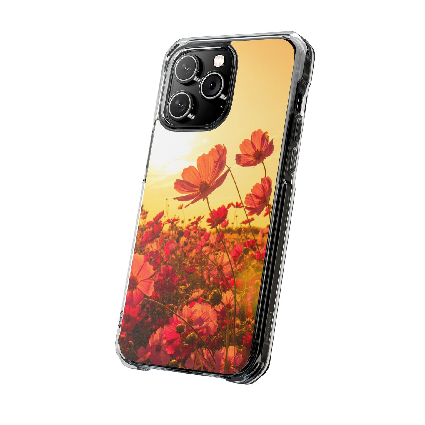 Magnetic Clear Impact Case - Summer Sunset Flowers