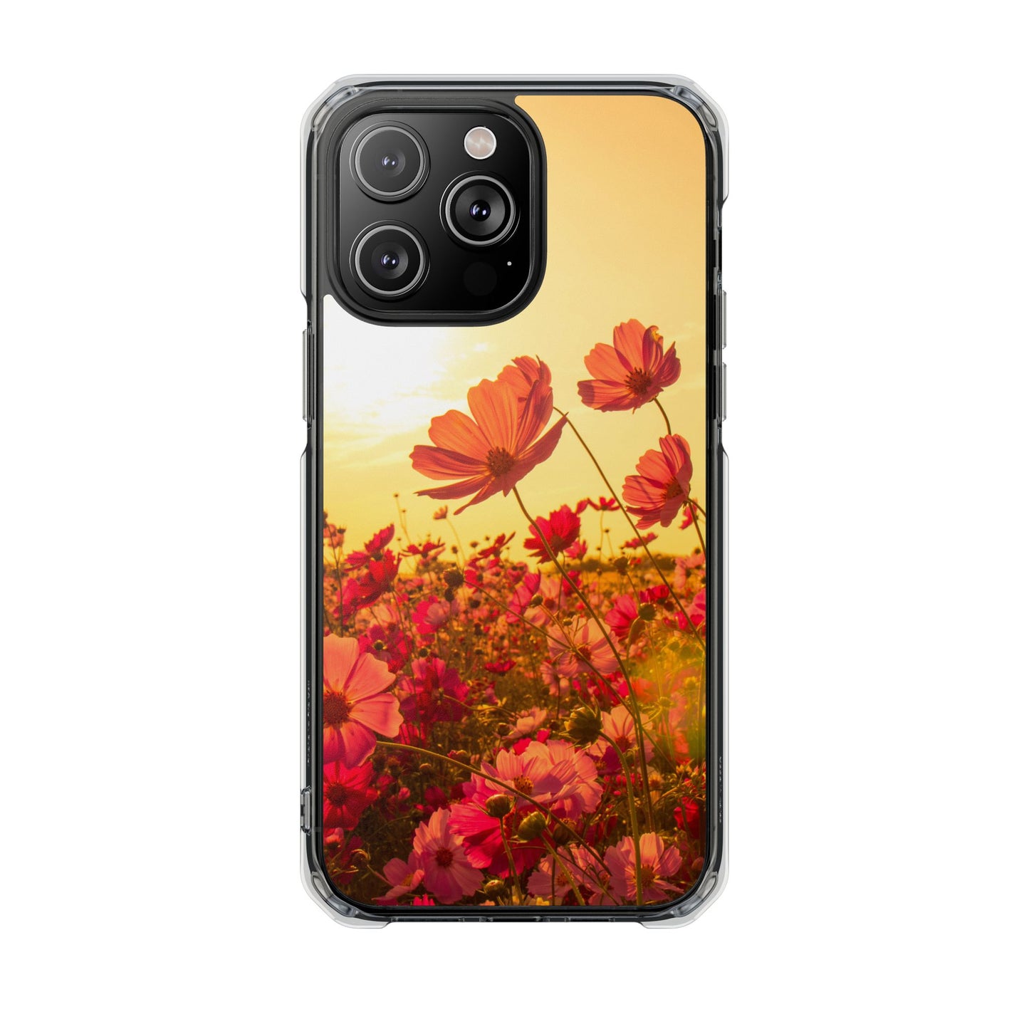 Magnetic Clear Impact Case - Summer Sunset Flowers