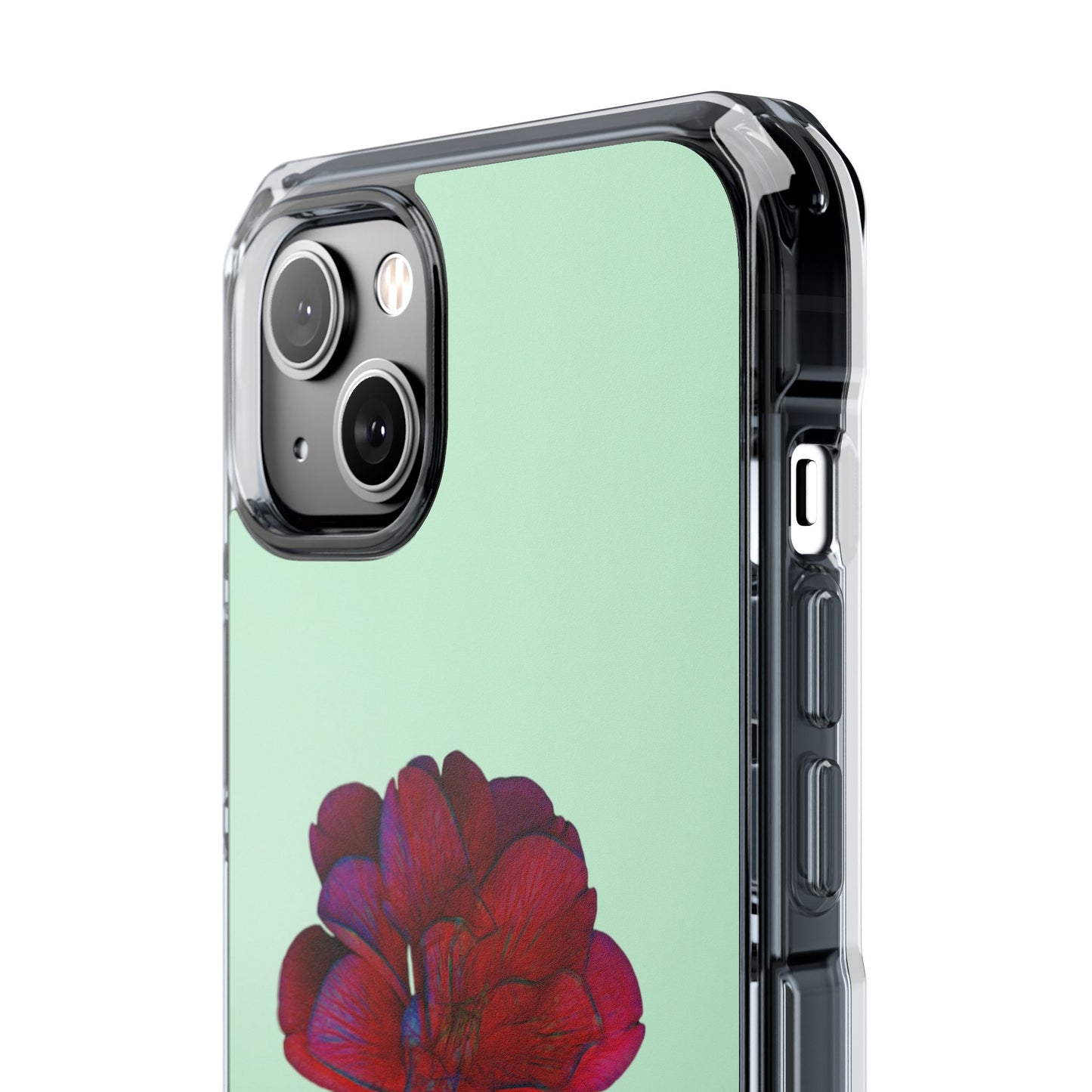 Magnetic Clear Impact Case - Red Beautiful Flower Design