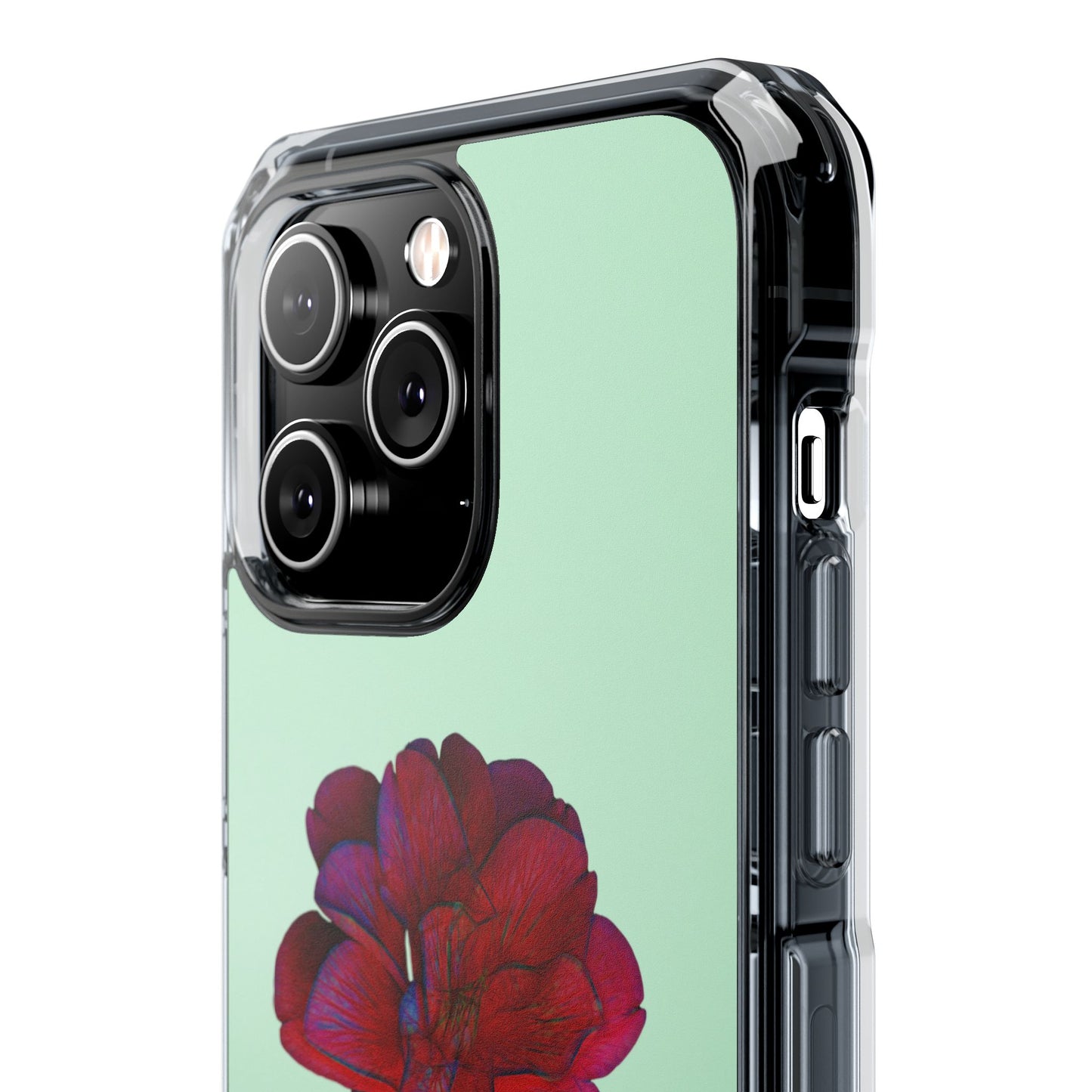 Magnetic Clear Impact Case - Red Beautiful Flower Design