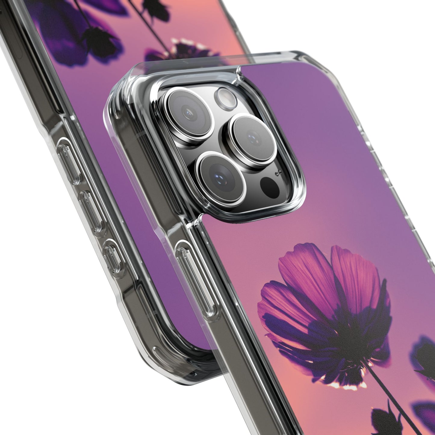 Magnet Clear Impact Case - Flower on a Summer Sky Design