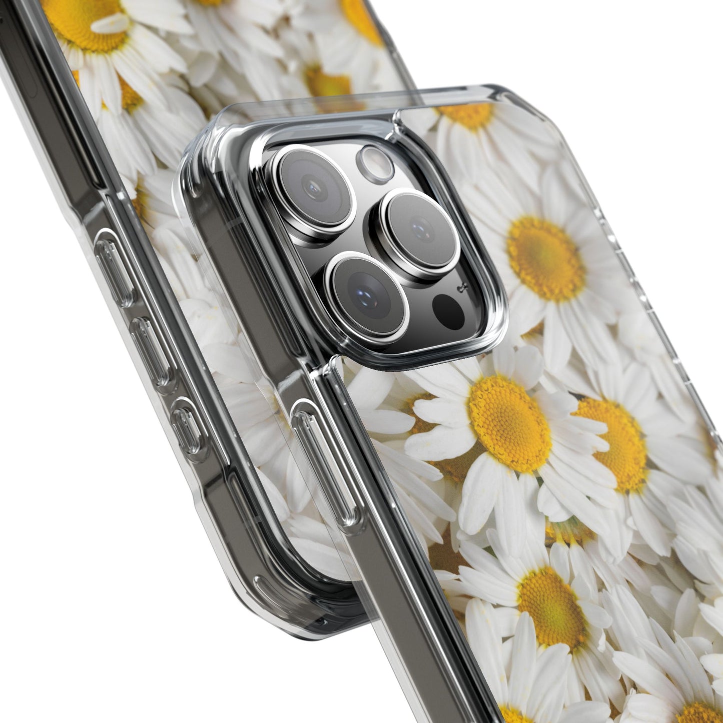 Magnetic Clear Impact Case- Daisy design