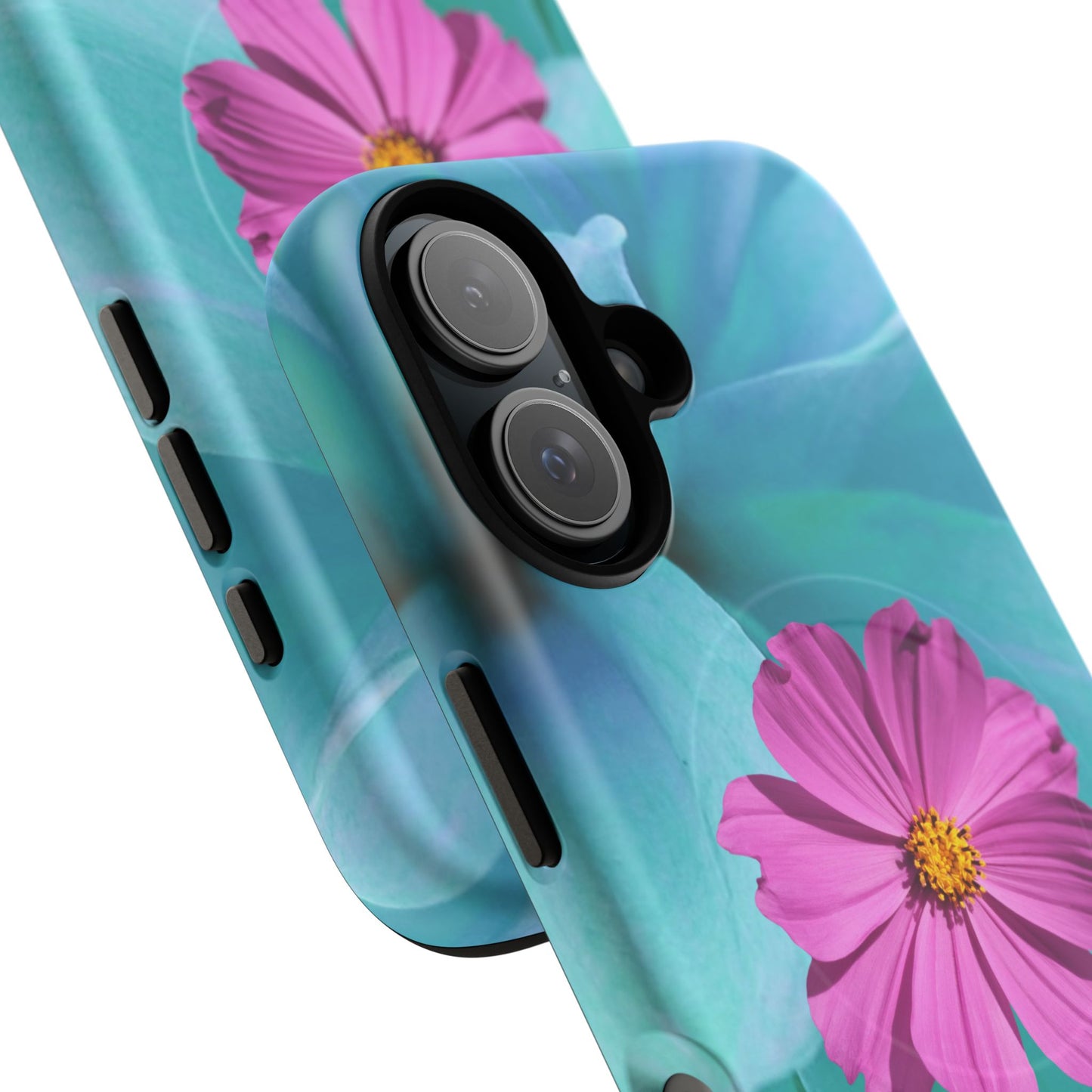 Tough Magnetic Phone Case - Vibrant Pink Flower Design