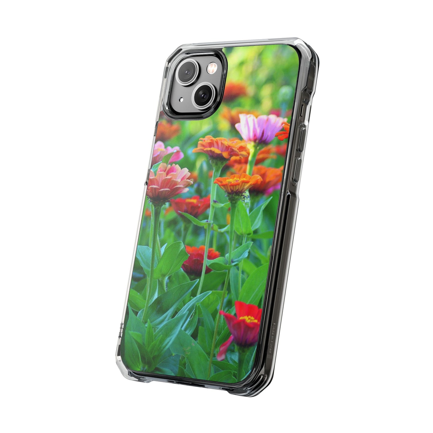 Magnetic Clear Impact Case - Vibrant Flowers and Summer Grass