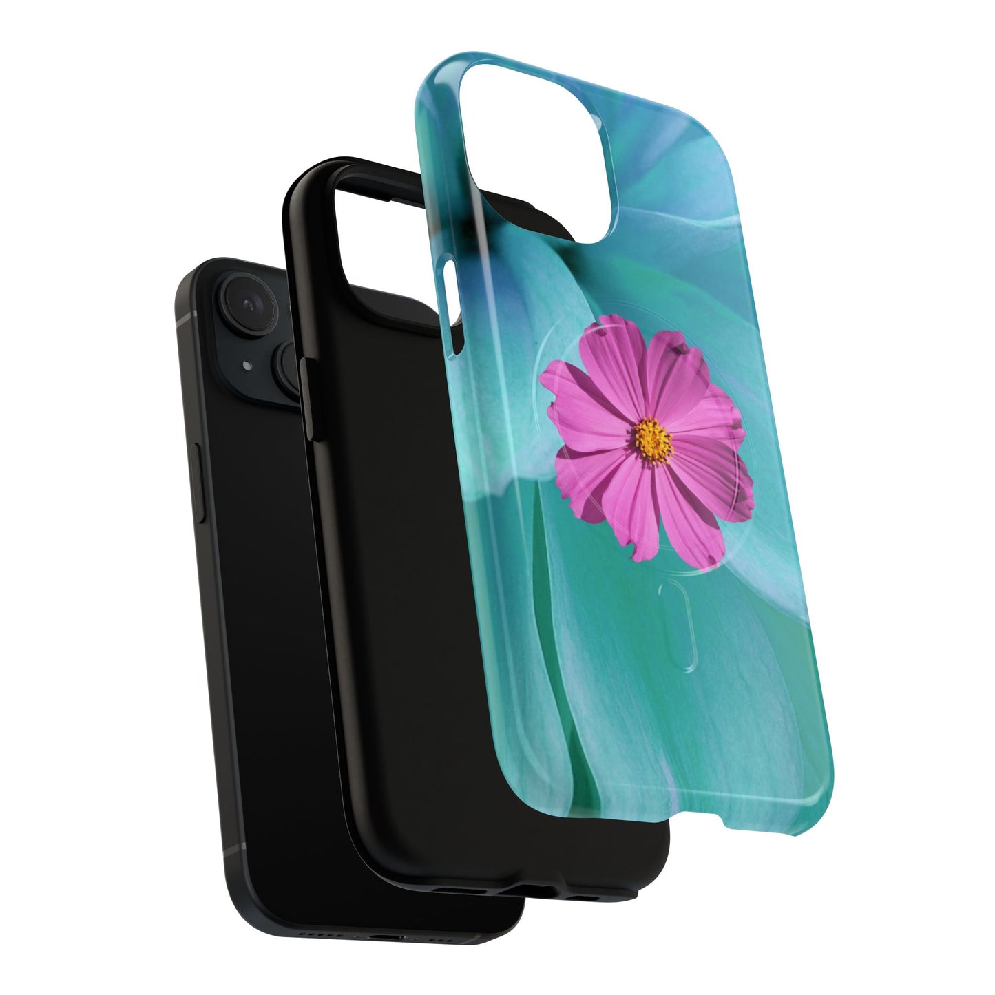 Tough Magnetic Phone Case - Vibrant Pink Flower Design