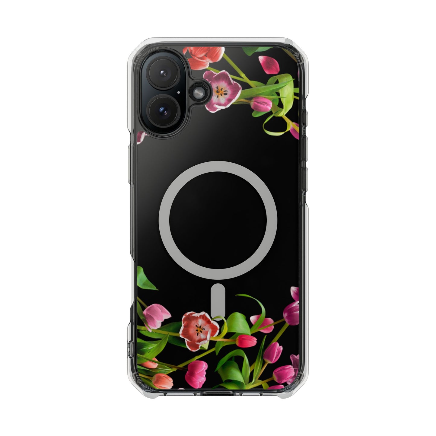 Magnetic Clear Impact Case - Tulips Elegant Protection for Your Phone