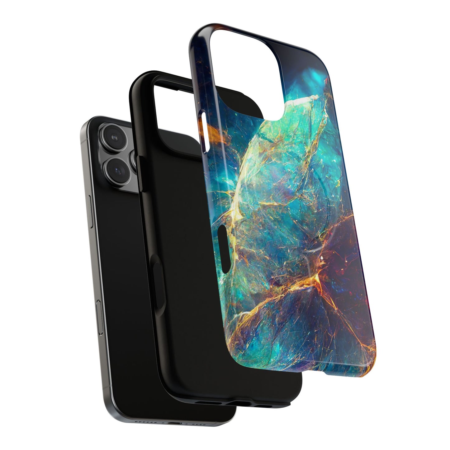 Tough Magnetic Phone Case - Vibrant Crystal Blue Design