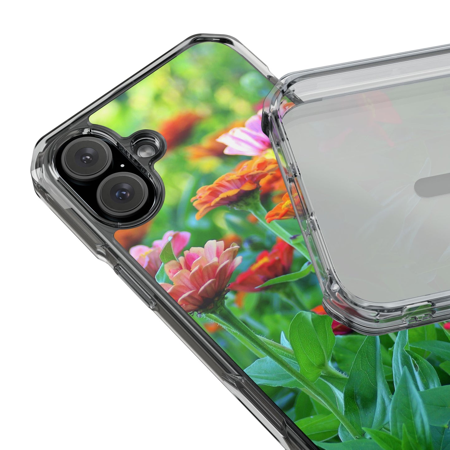 Magnetic Clear Impact Case - Vibrant Flowers and Summer Grass