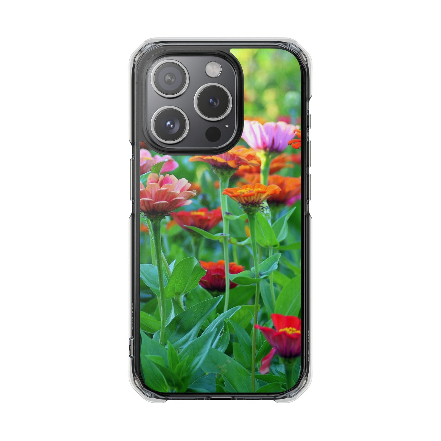 Magnetic Clear Impact Case - Vibrant Flowers and Summer Grass