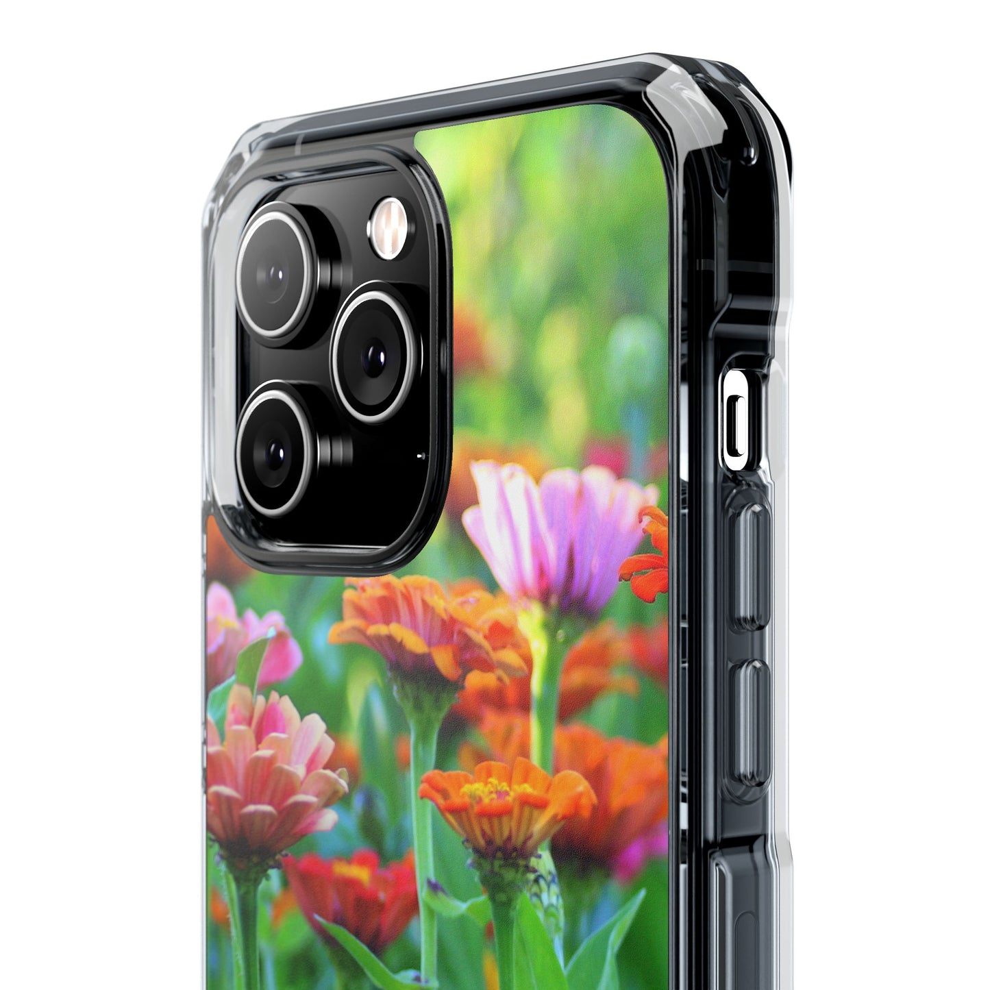 Magnetic Clear Impact Case - Vibrant Flowers and Summer Grass